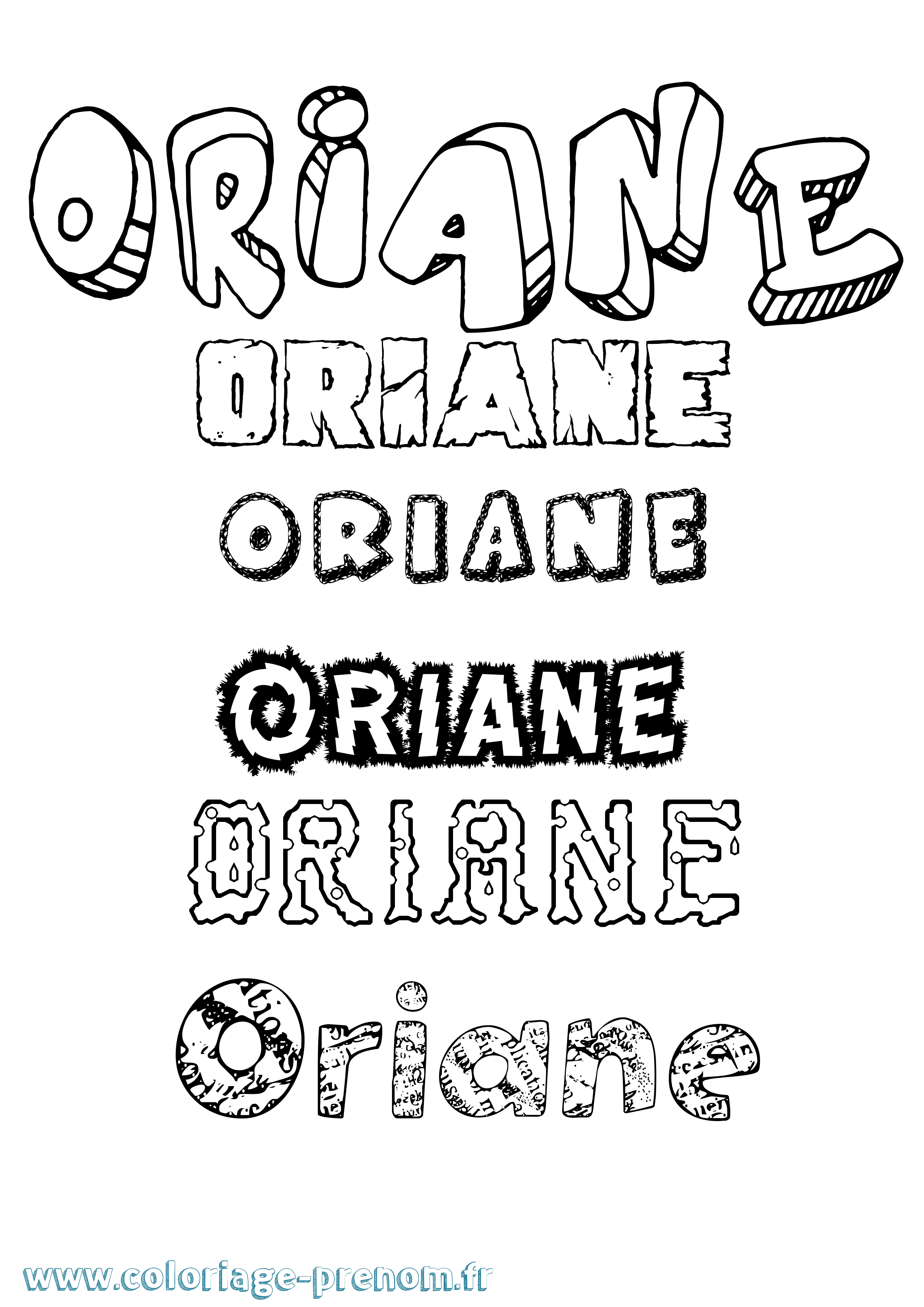 Coloriage Oriane Coloriage prénom Oriane