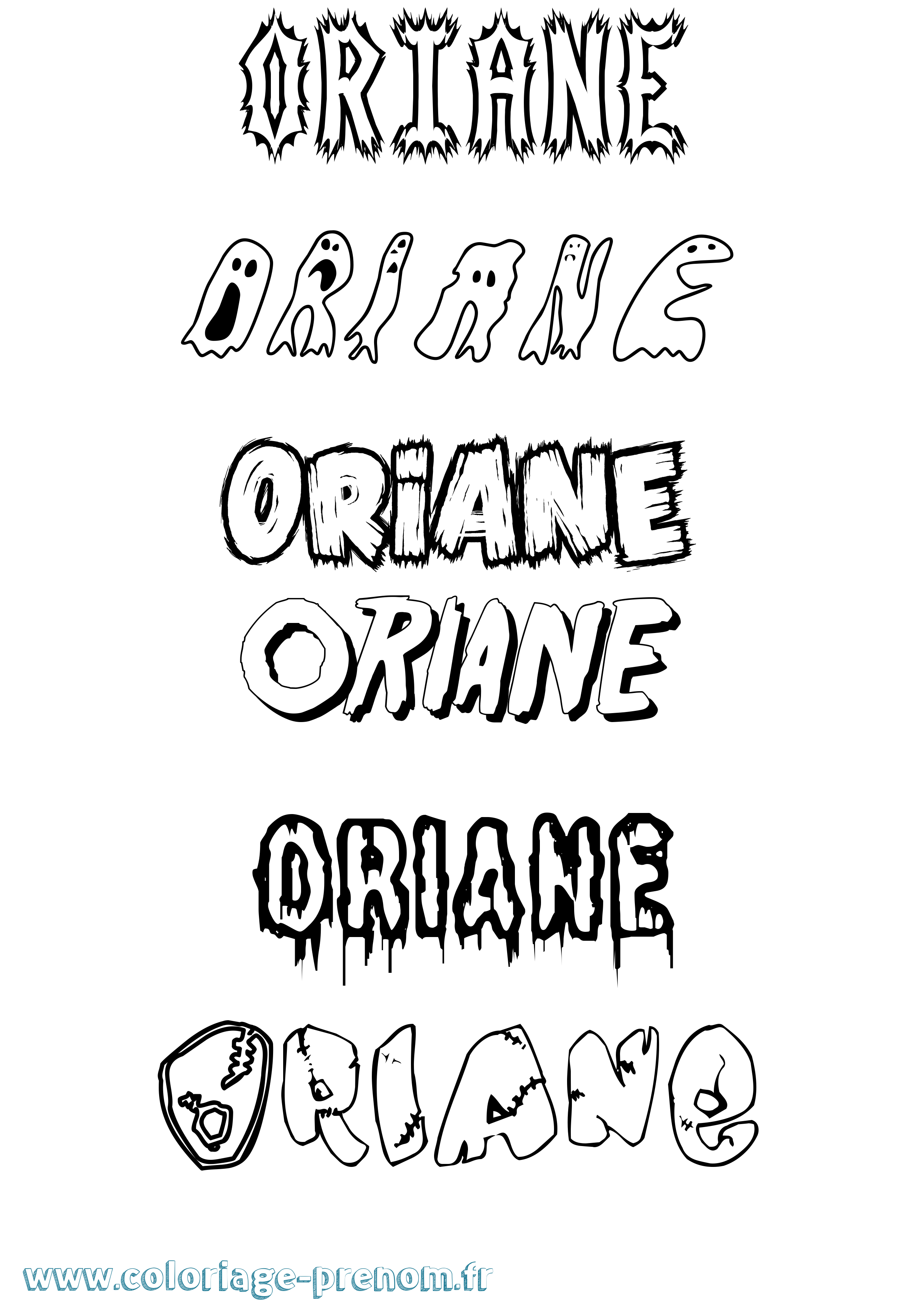 Coloriage prénom Oriane