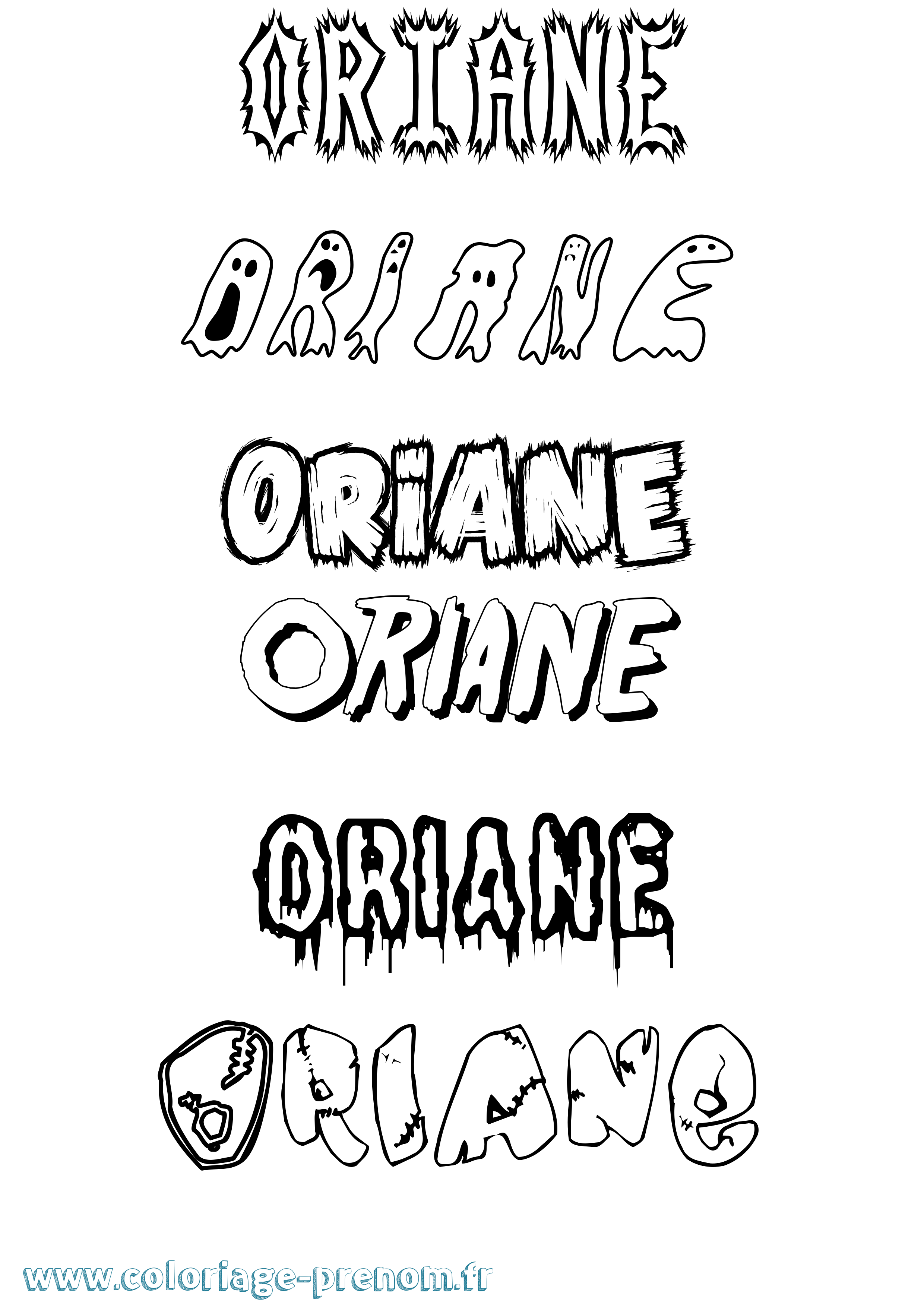 Coloriage Oriane Coloriage prénom Oriane