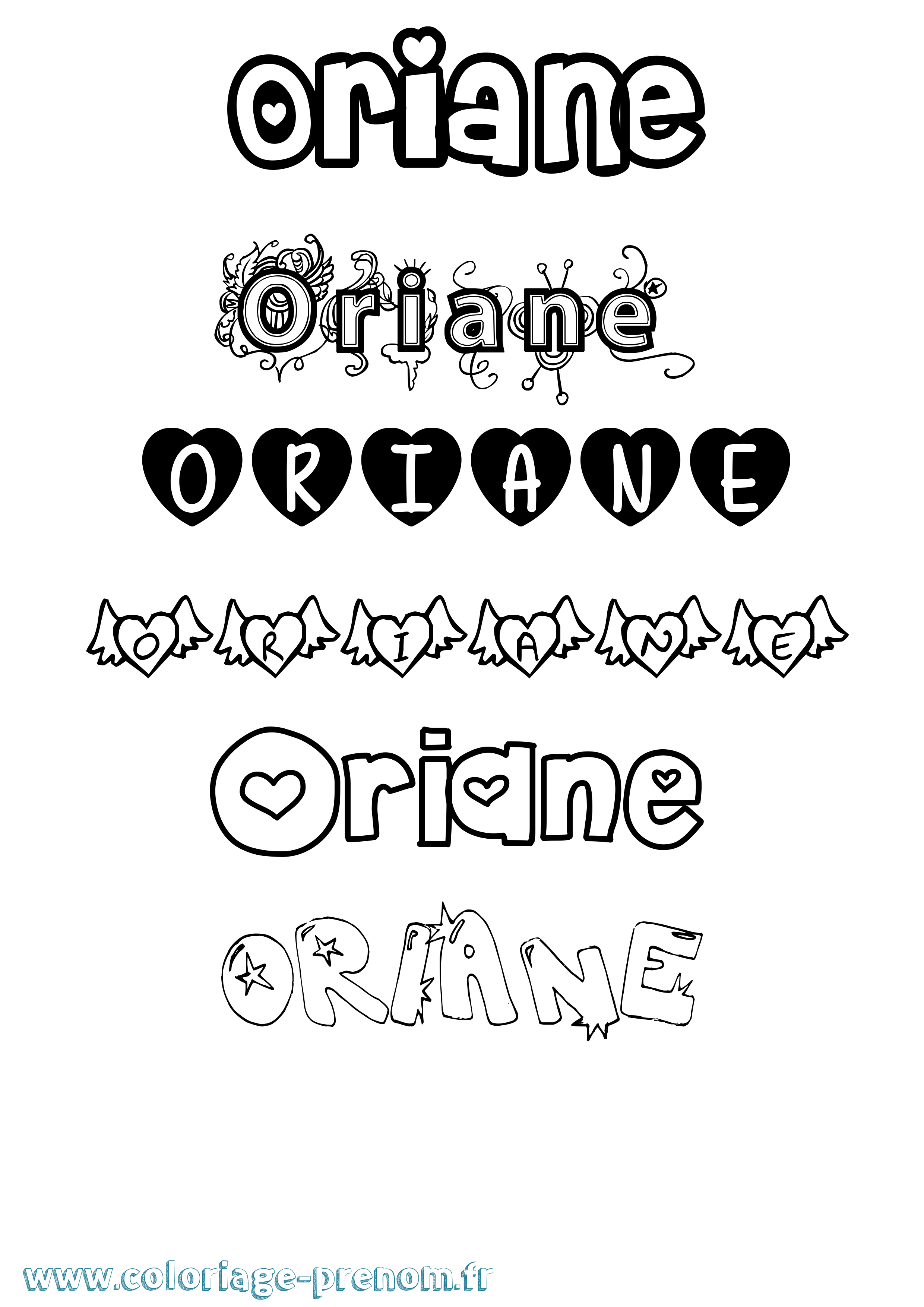 Coloriage Oriane Coloriage prénom Oriane