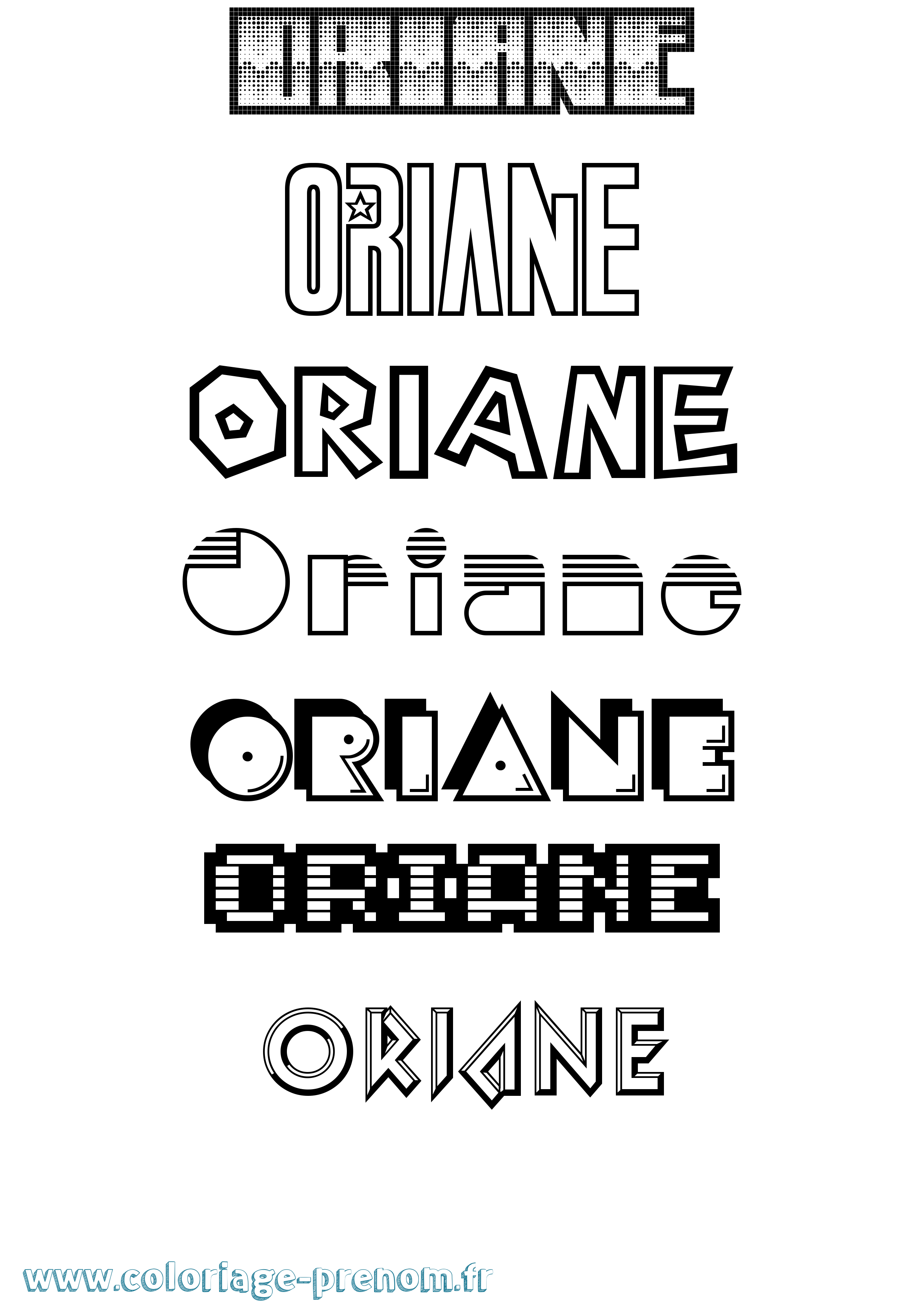 Coloriage Oriane Coloriage prénom Oriane