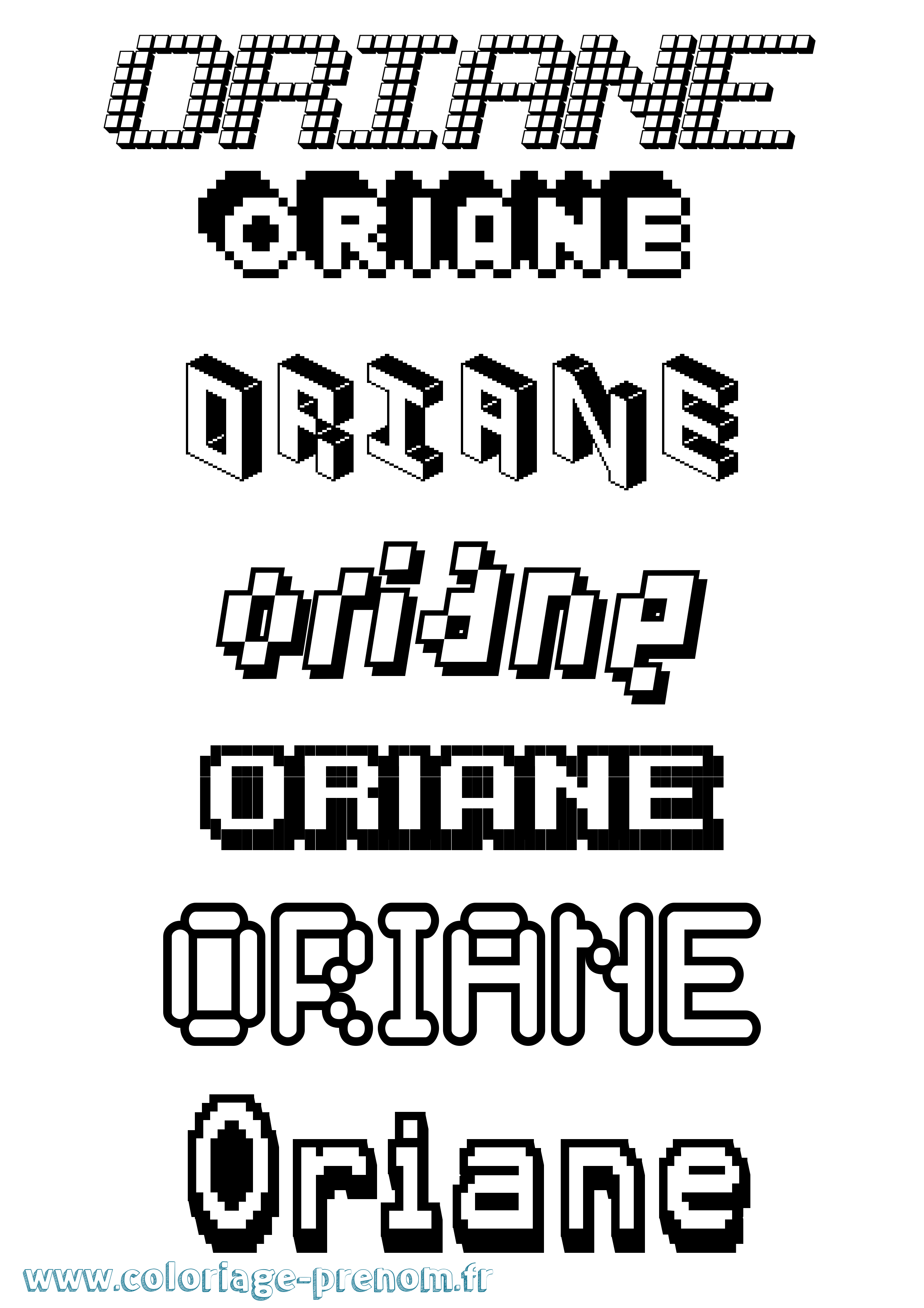 Coloriage Oriane Coloriage prénom Oriane