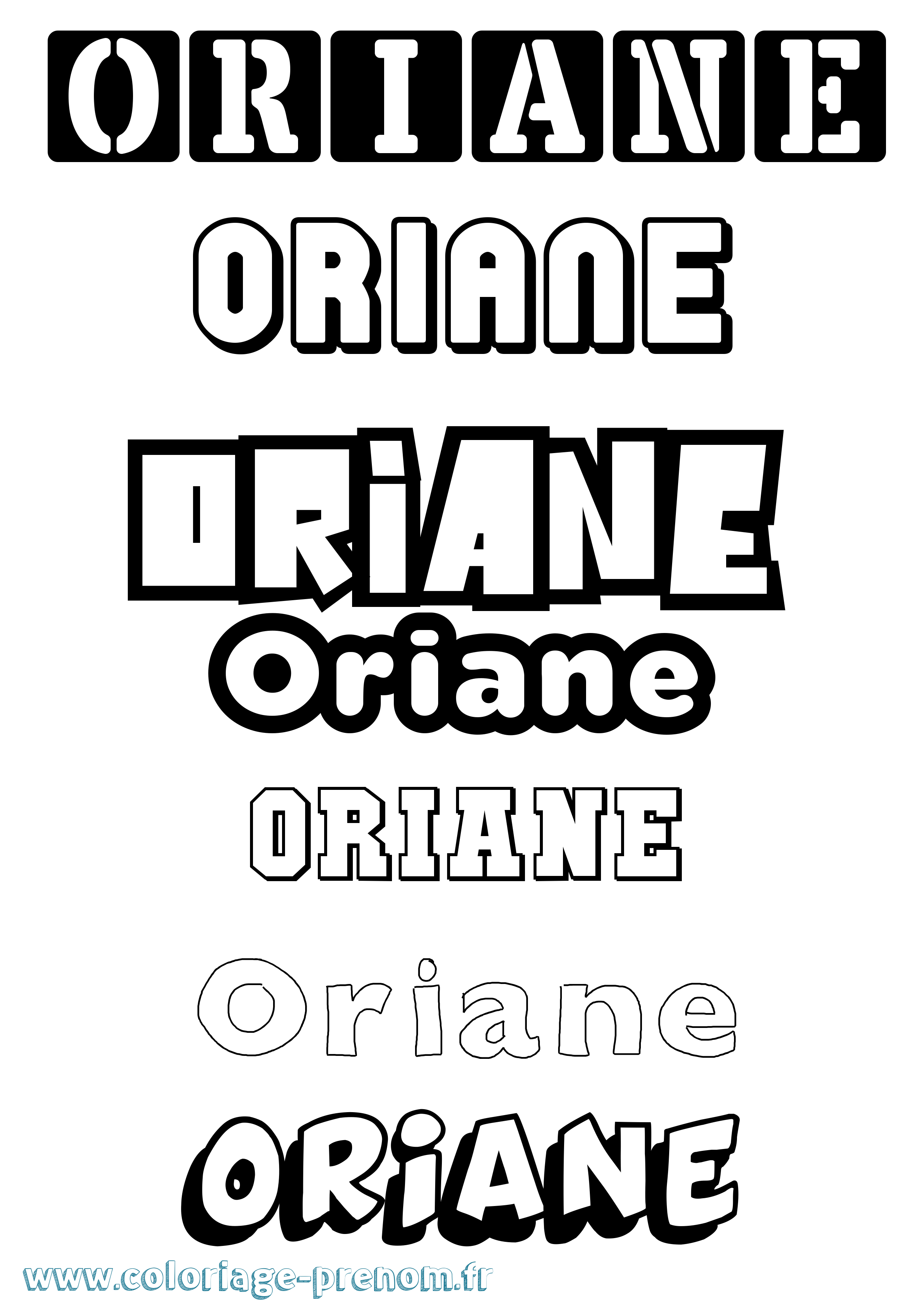 Coloriage Oriane Coloriage prénom Oriane