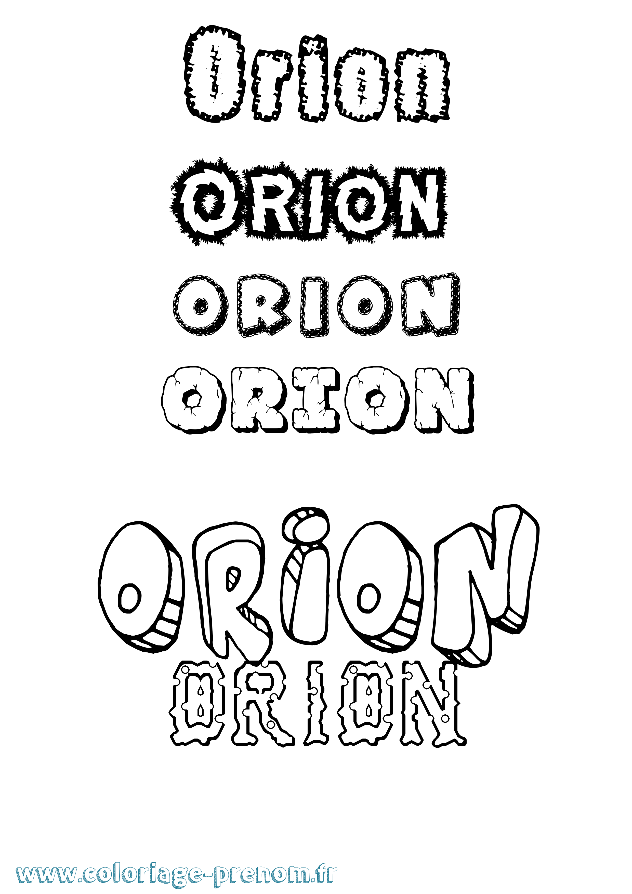 Coloriage prénom Orion Destructuré