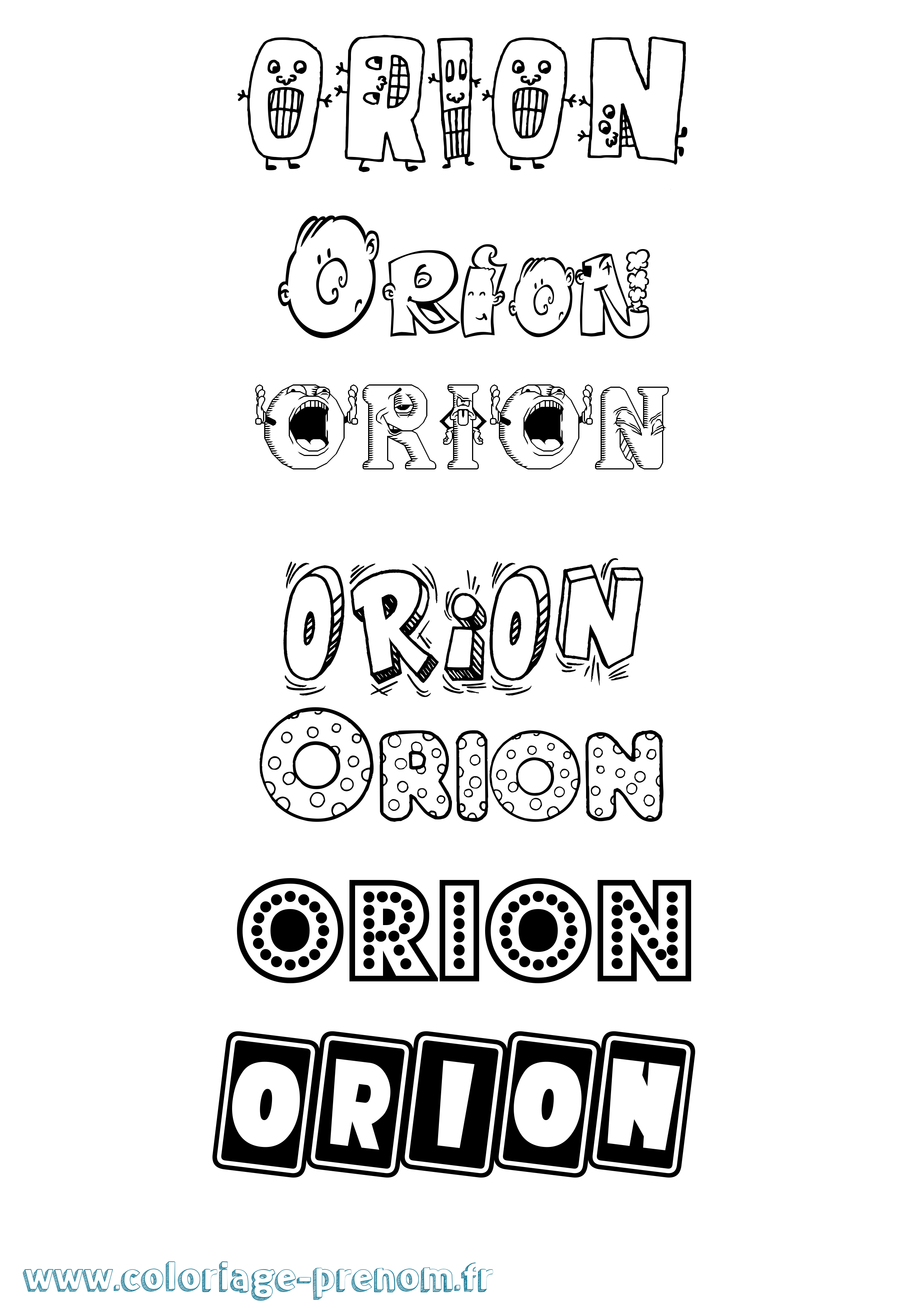 Coloriage prénom Orion Fun