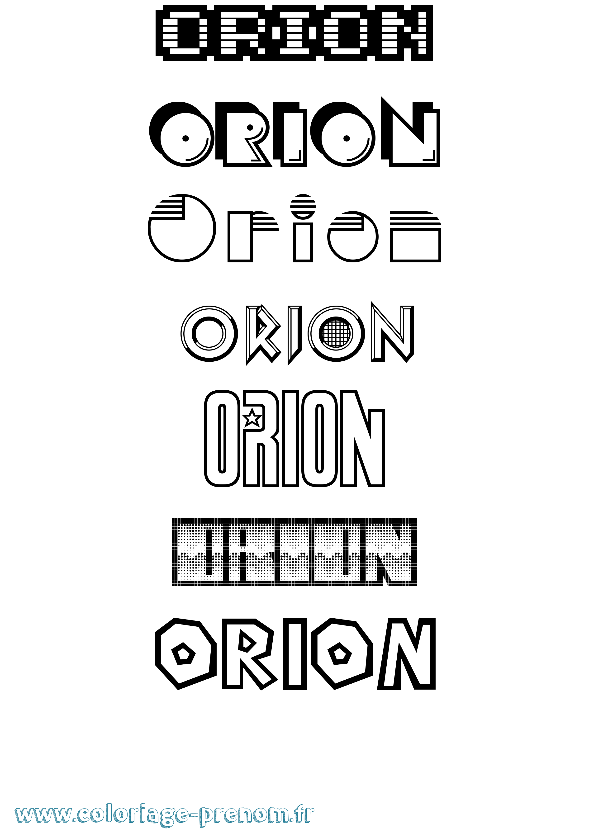 Coloriage Orion Jeux Vidéos Coloriage prénom Orion Jeux Vidéos