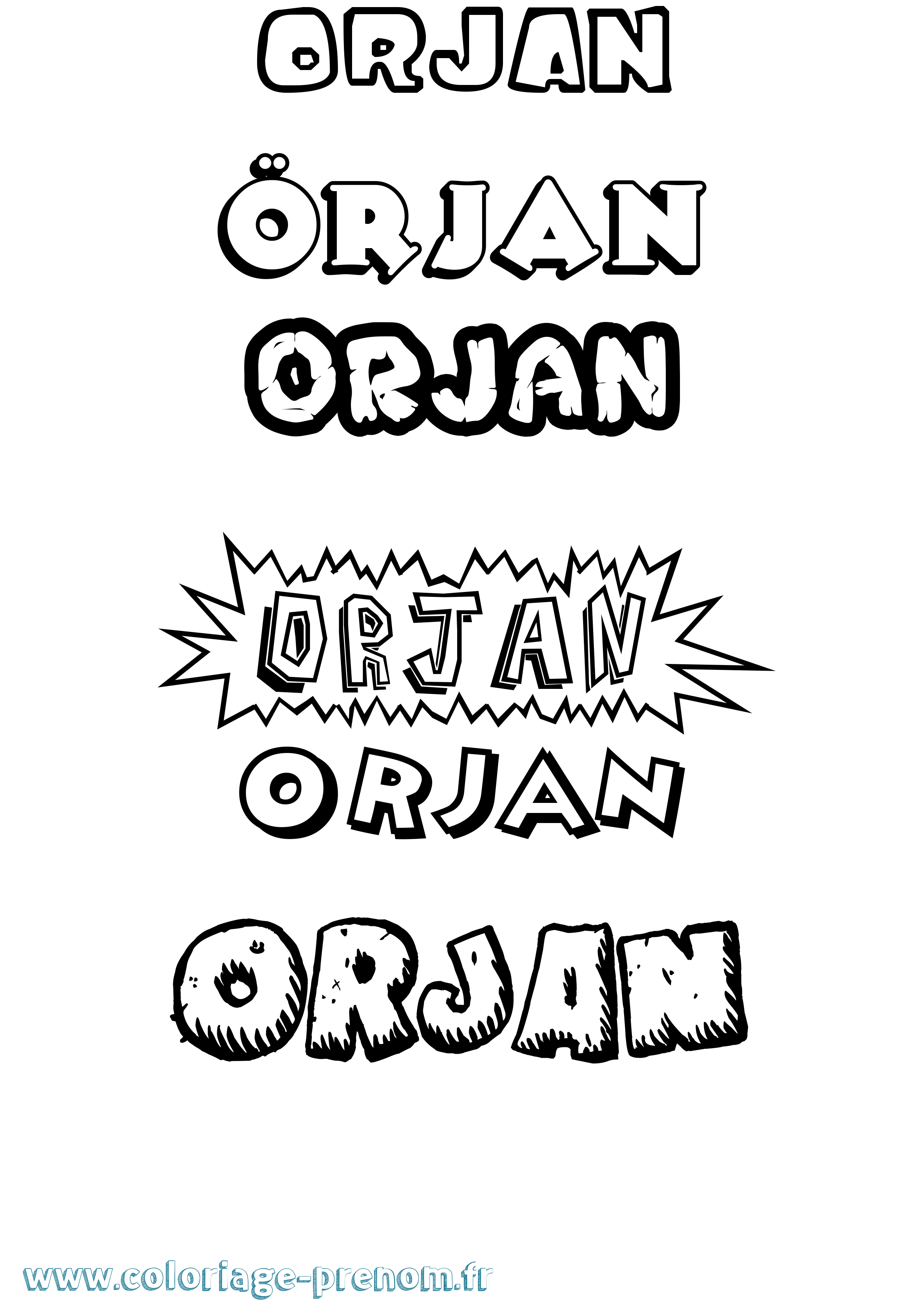 Coloriage Örjan Dessin Animé Coloriage prénom Örjan Dessin Animé