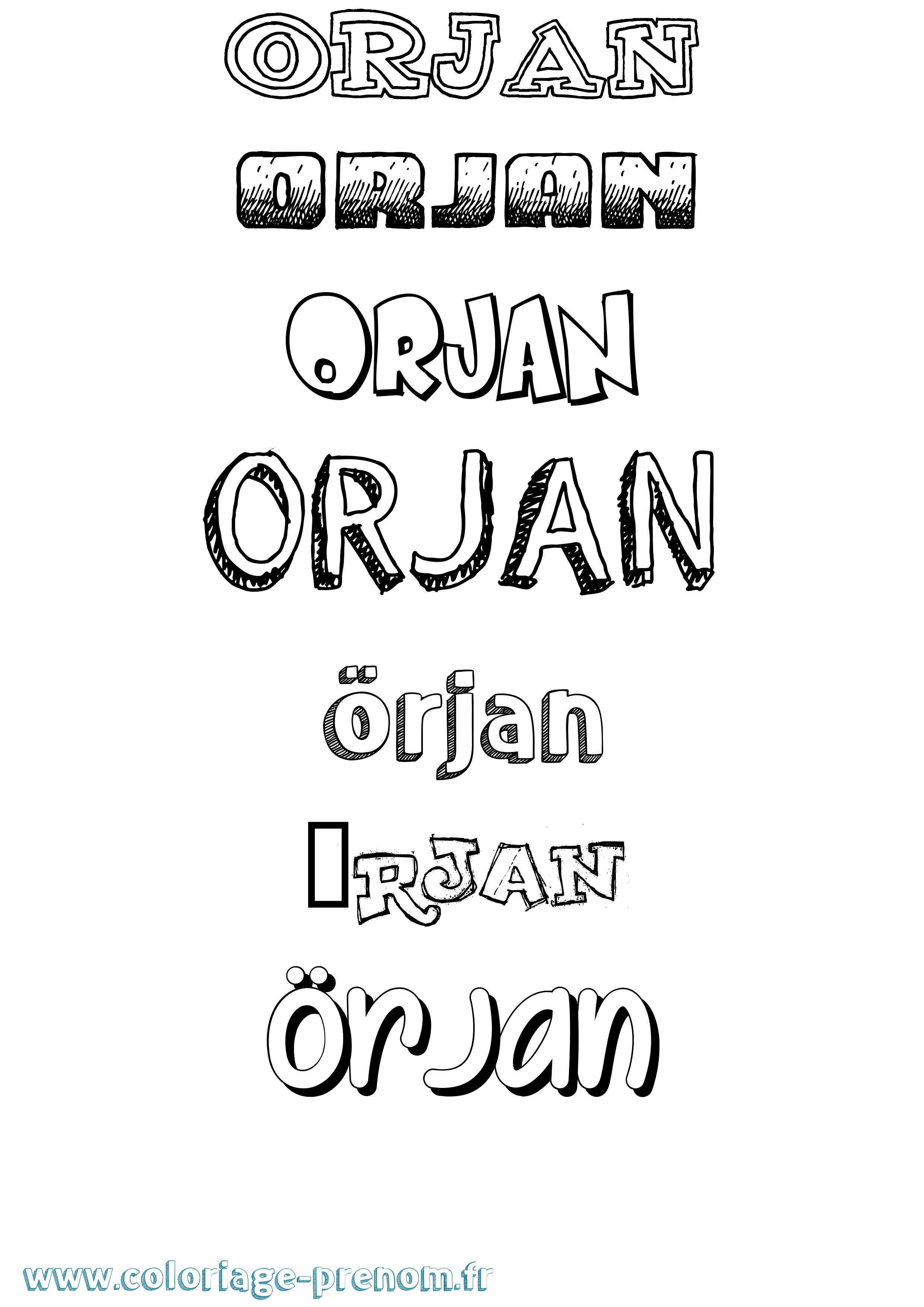Coloriage Örjan Dessiné Coloriage prénom Örjan Dessiné