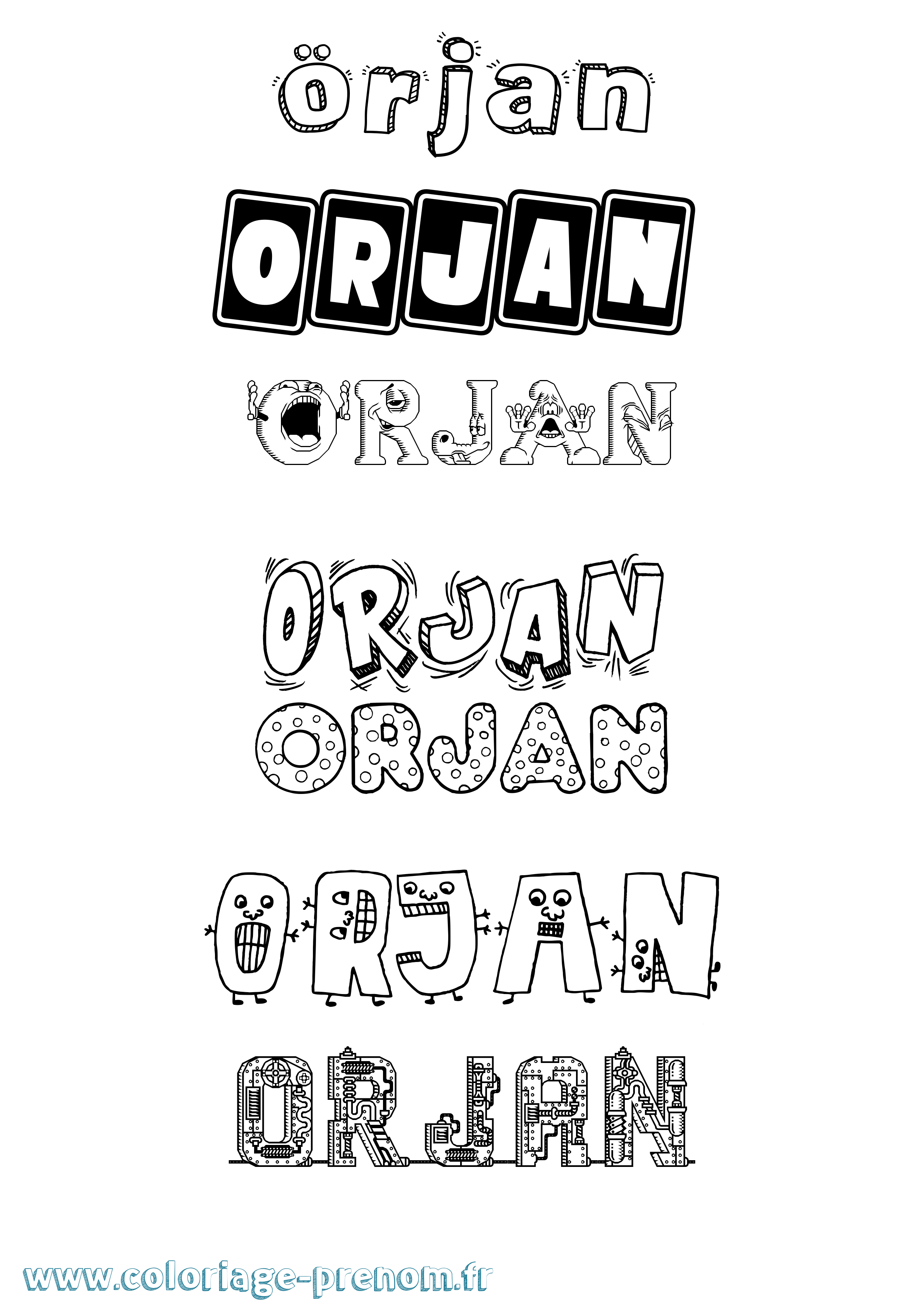Coloriage Örjan Fun Coloriage prénom Örjan Fun