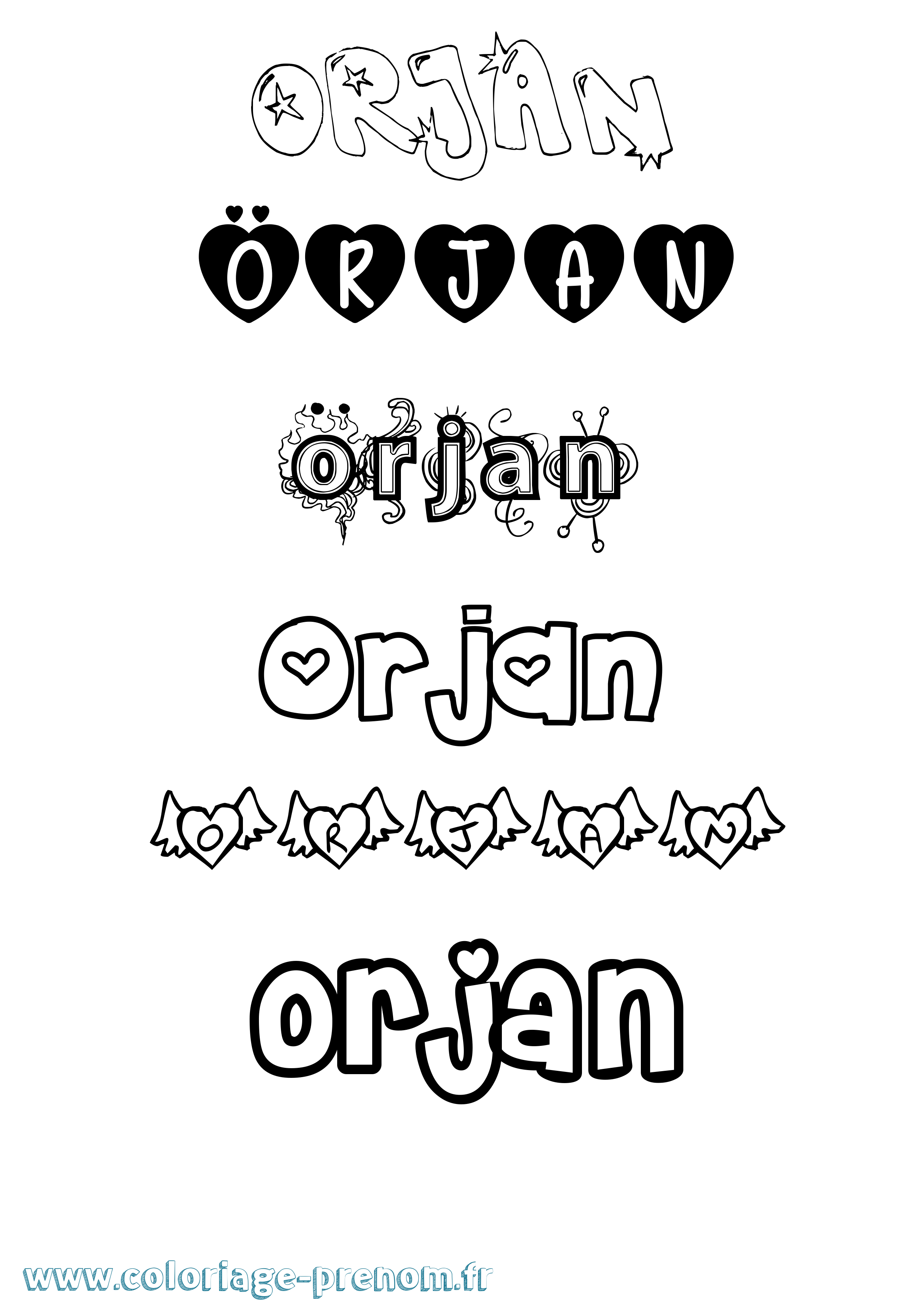 Coloriage Örjan Girly Coloriage prénom Örjan Girly