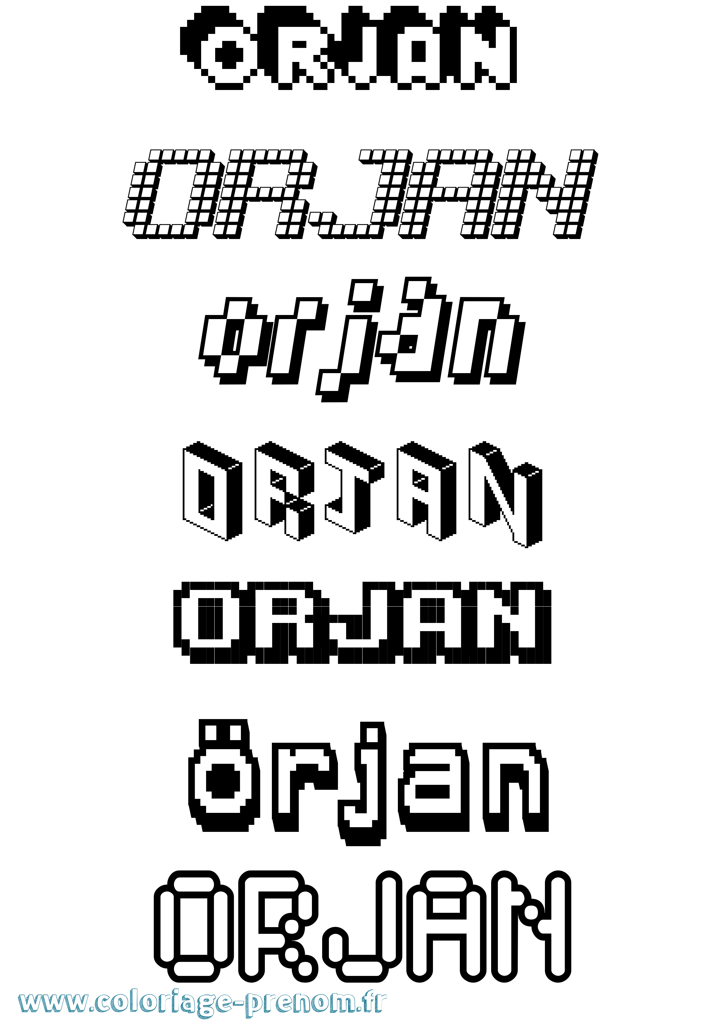 Coloriage Örjan Pixel Coloriage prénom Örjan Pixel