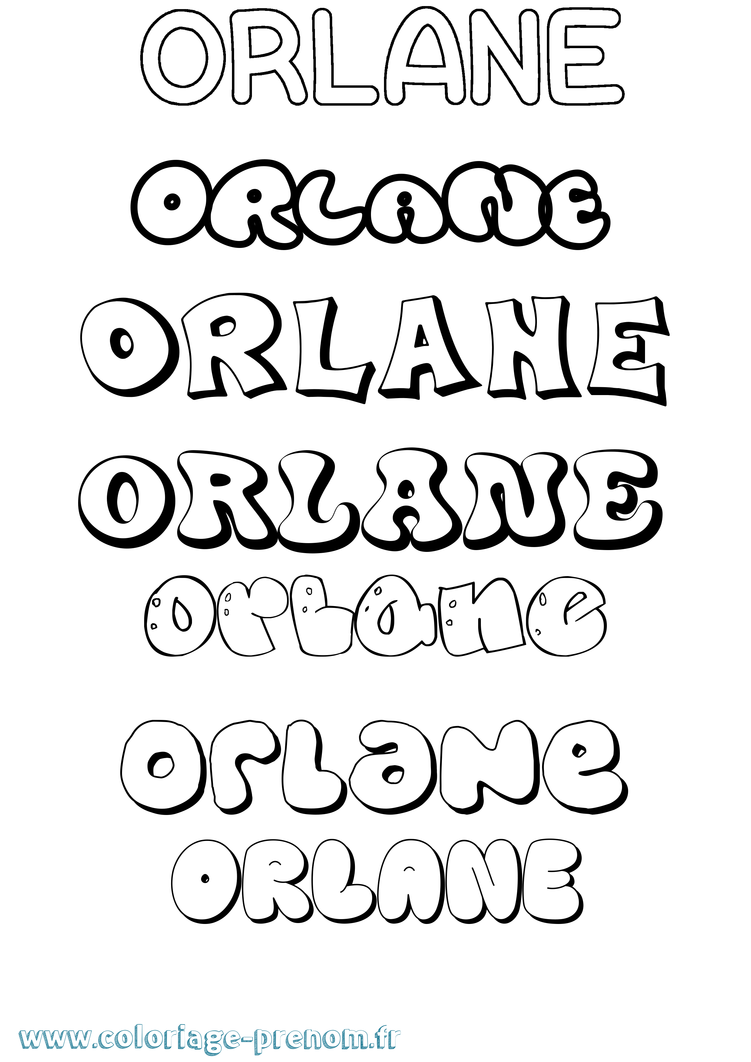 Coloriage Orlane Coloriage prénom Orlane