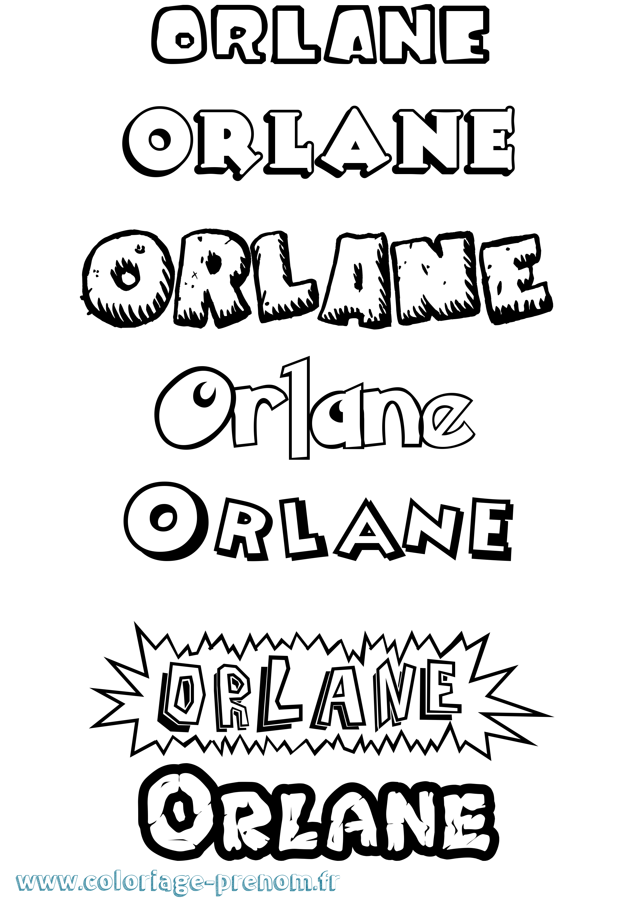 Coloriage Orlane Coloriage prénom Orlane