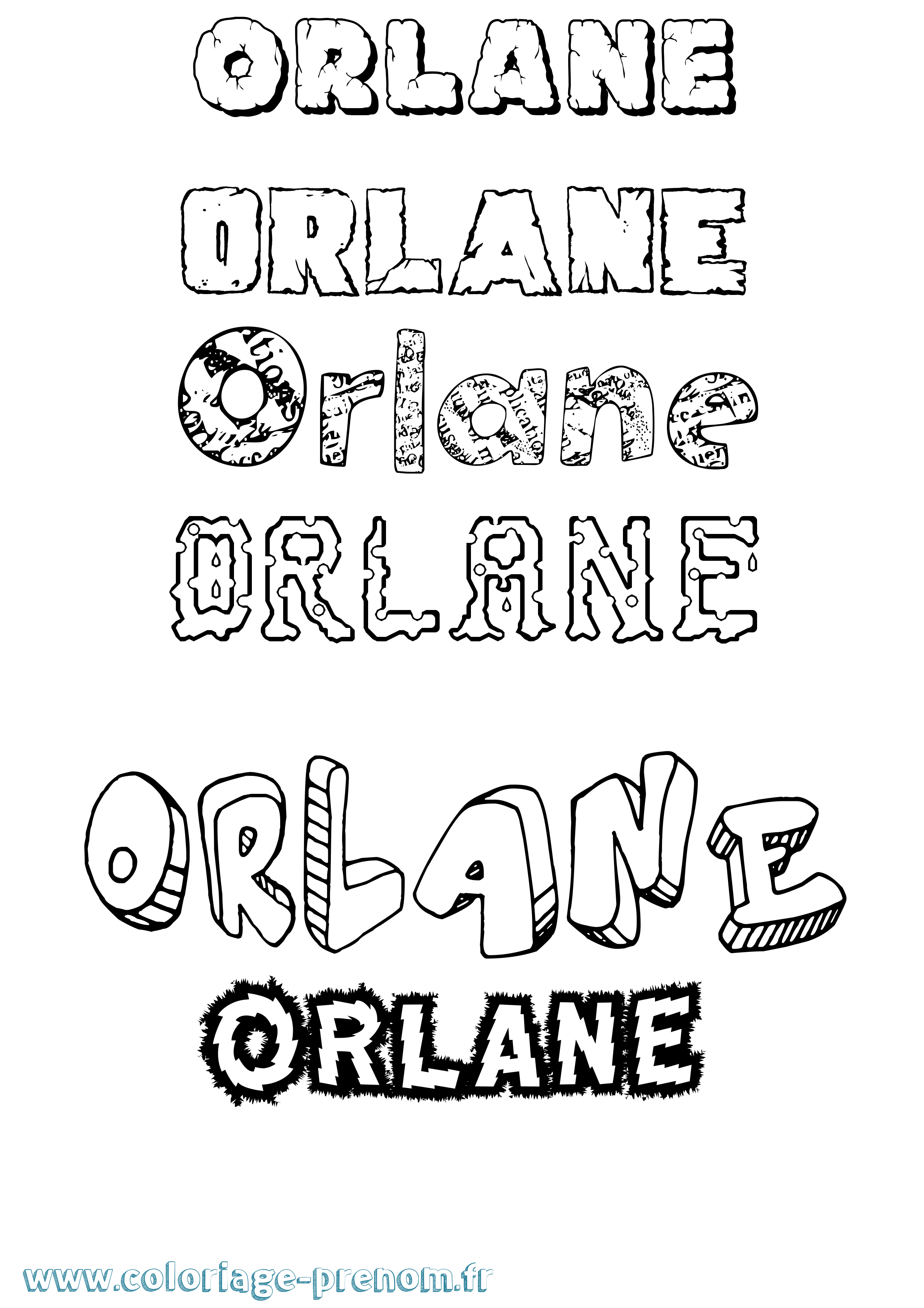 Coloriage Orlane Coloriage prénom Orlane