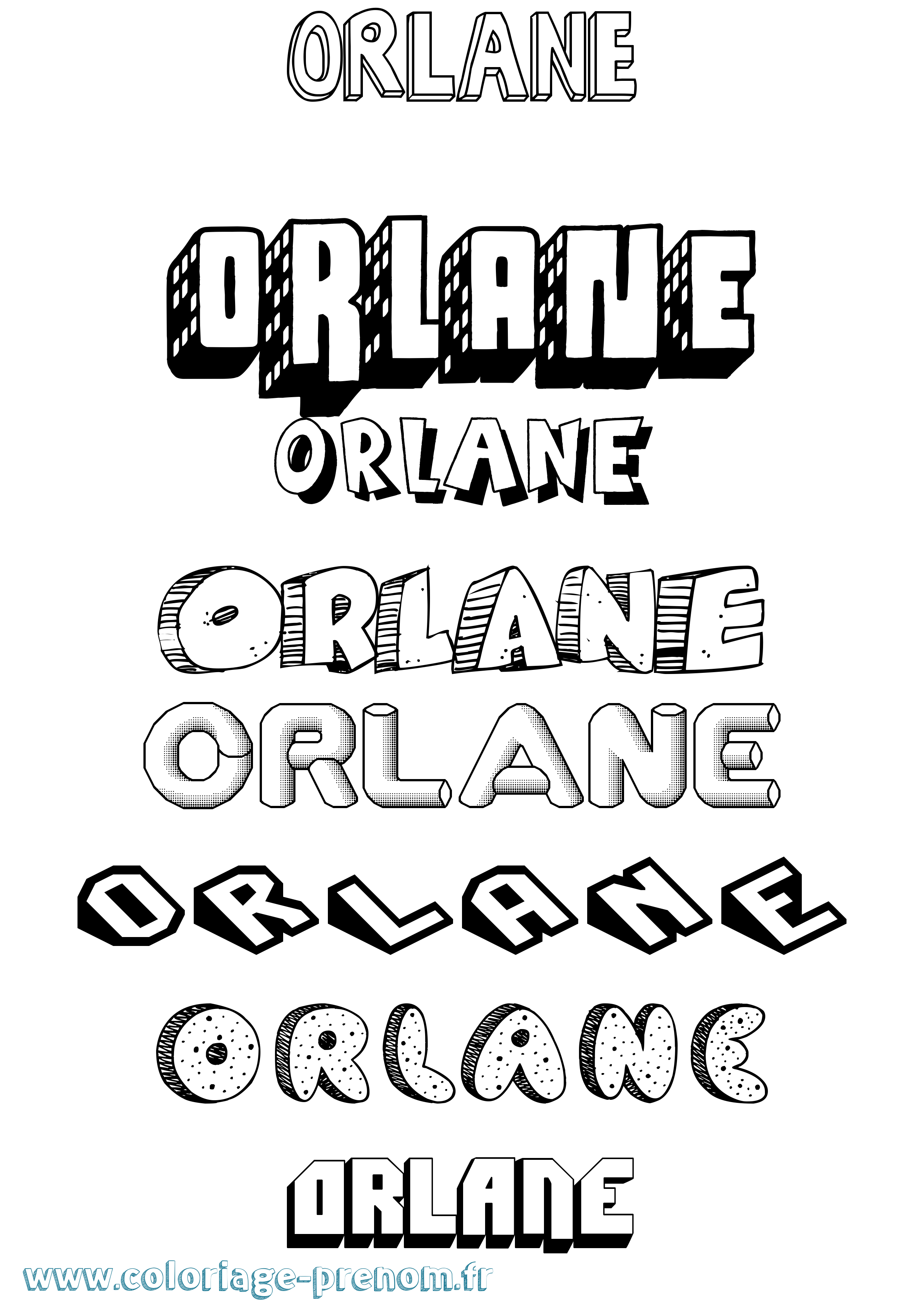 Coloriage prénom Orlane