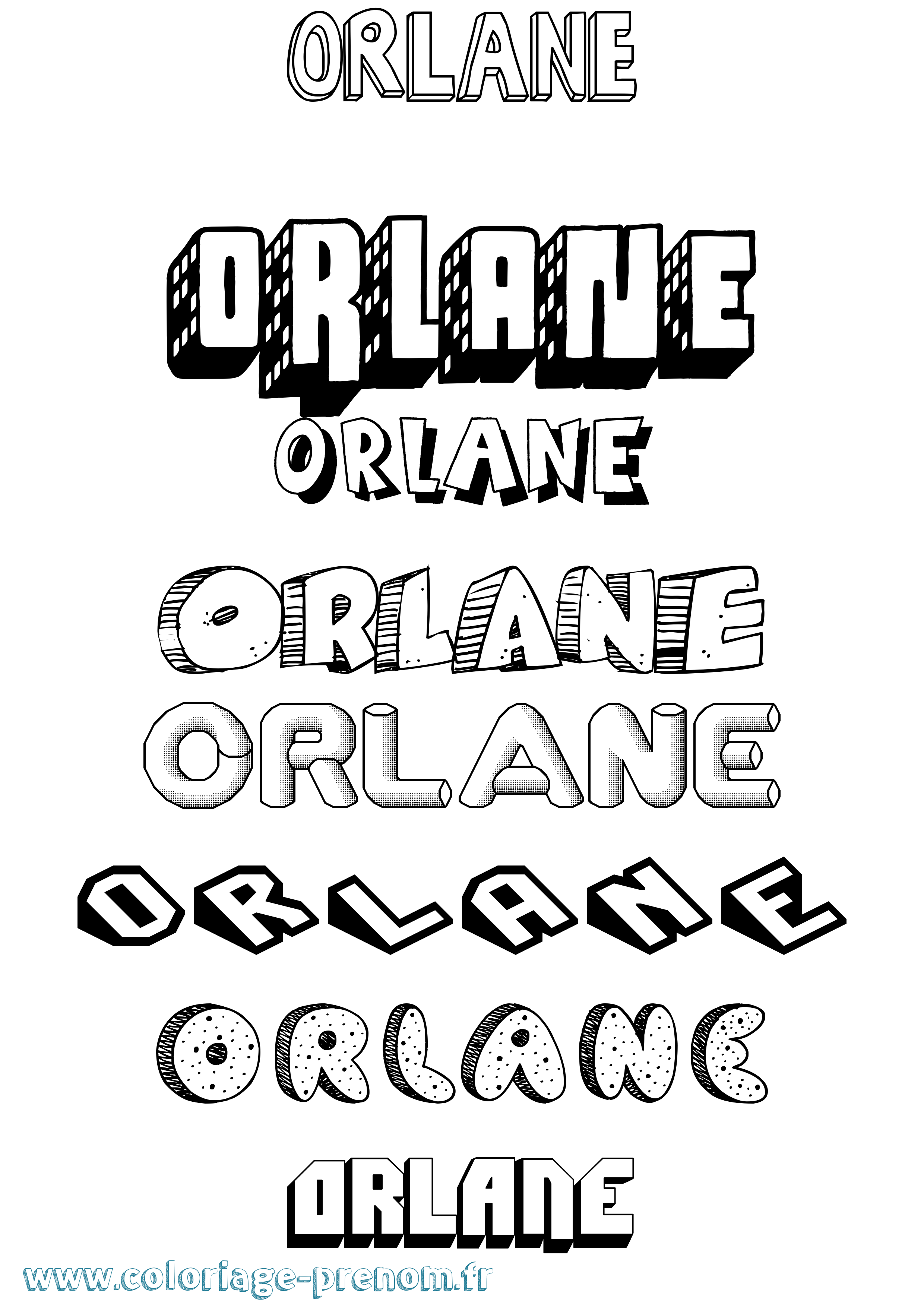 Coloriage Orlane Coloriage prénom Orlane