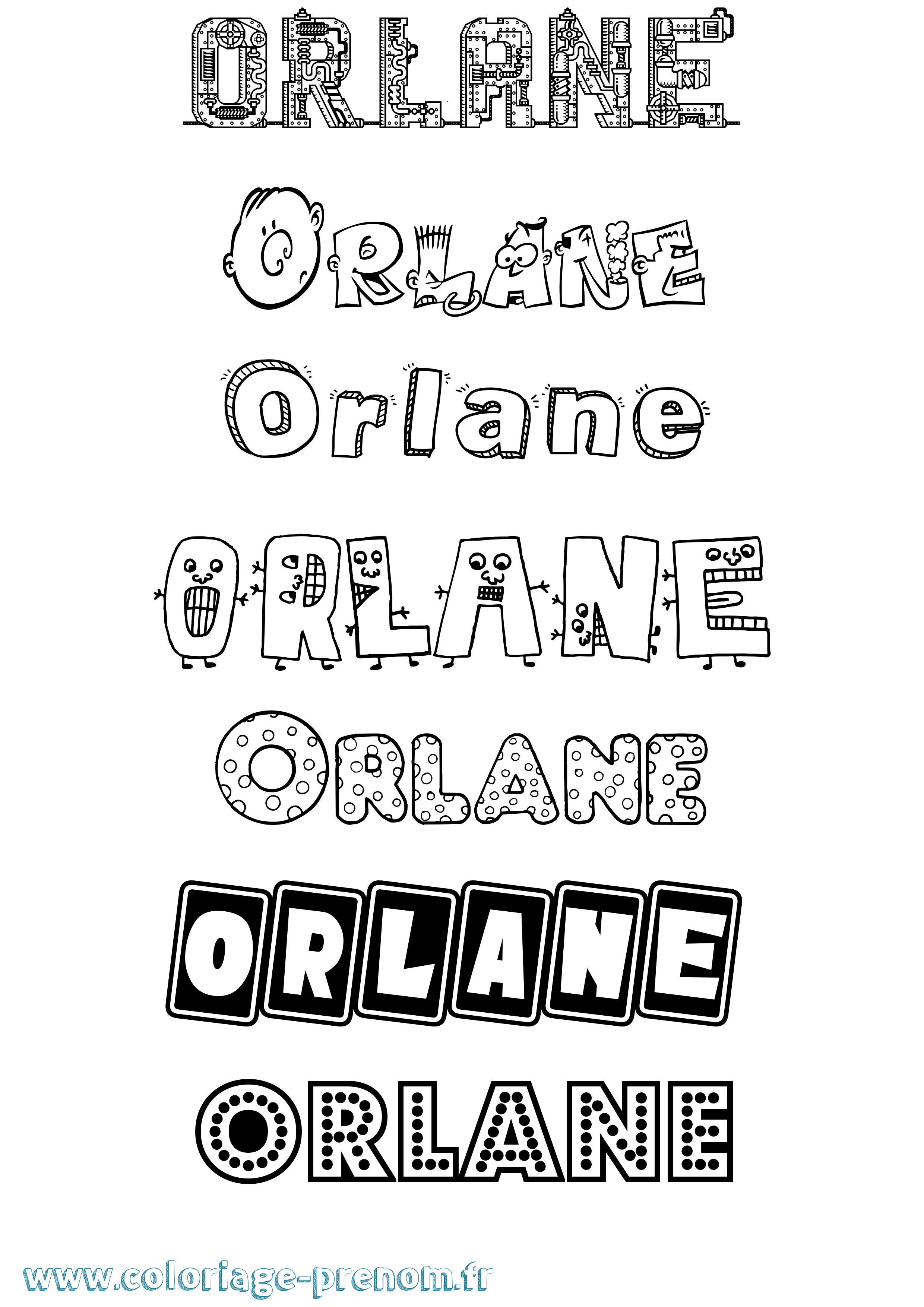 Coloriage Orlane Coloriage prénom Orlane