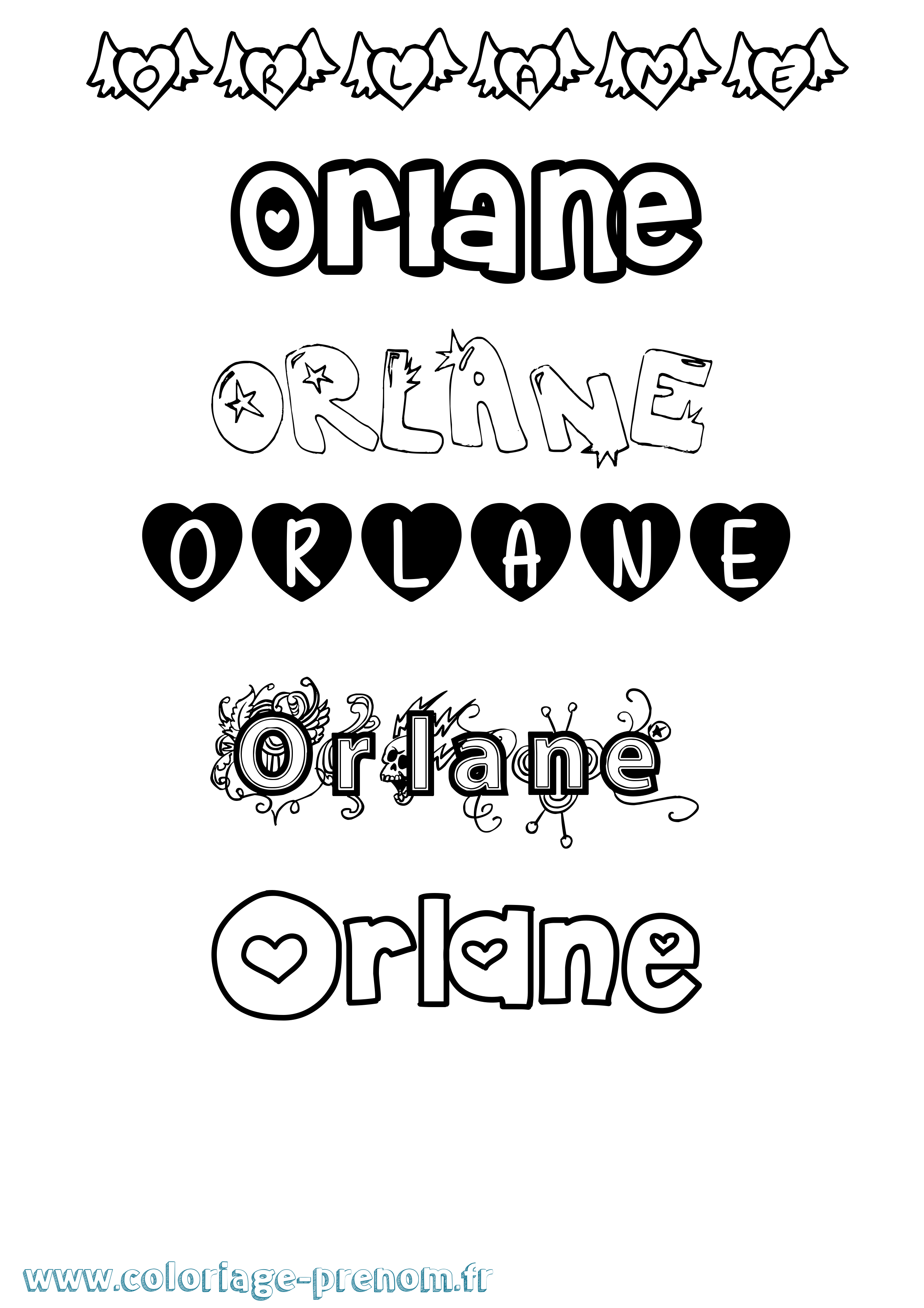 Coloriage Orlane Coloriage prénom Orlane