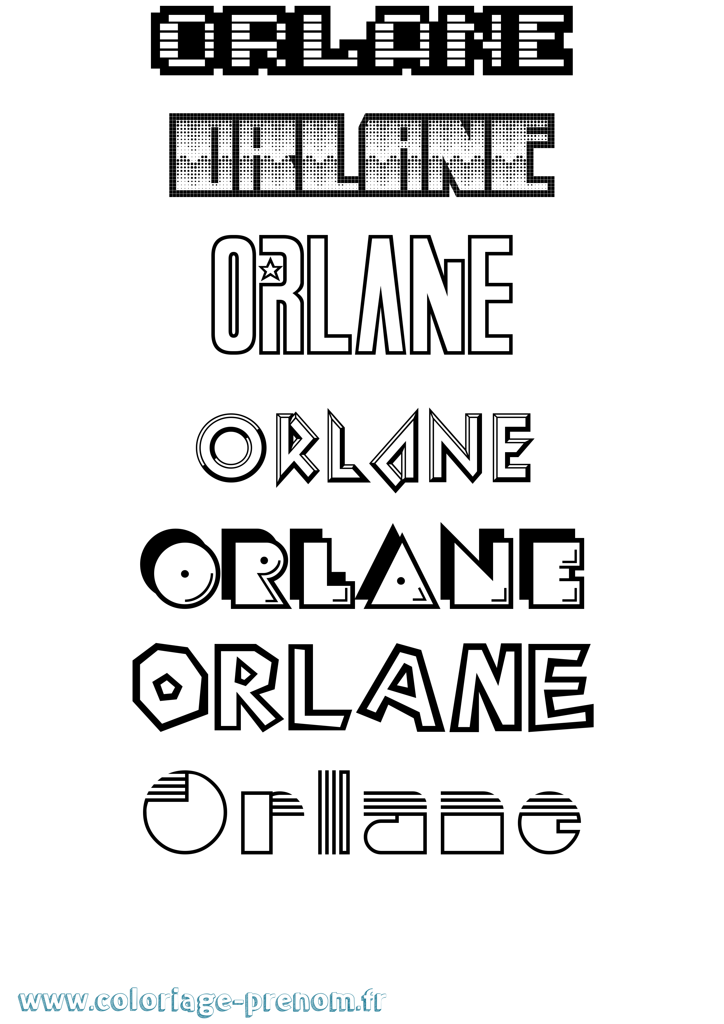 Coloriage prénom Orlane