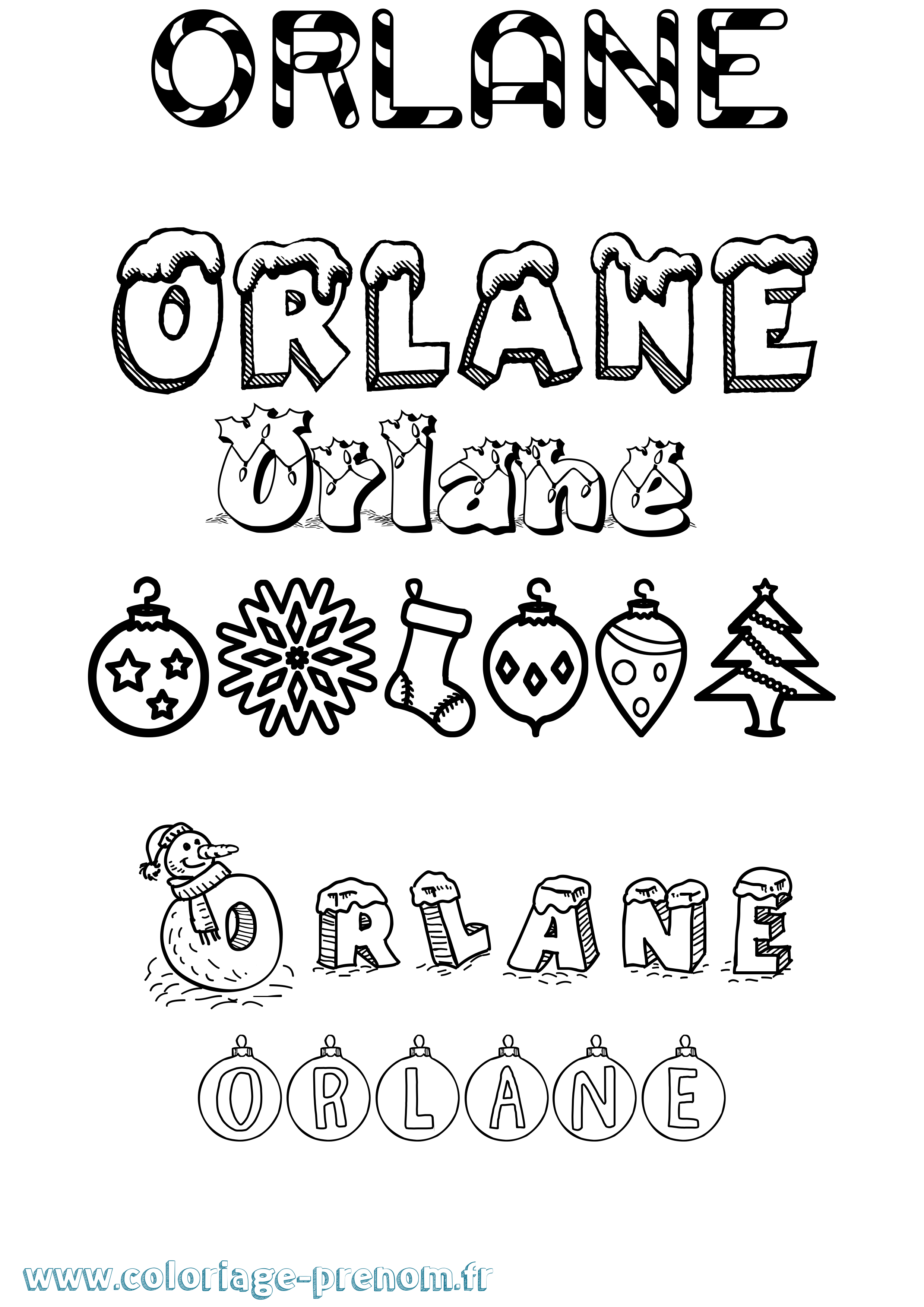 Coloriage Orlane Coloriage prénom Orlane