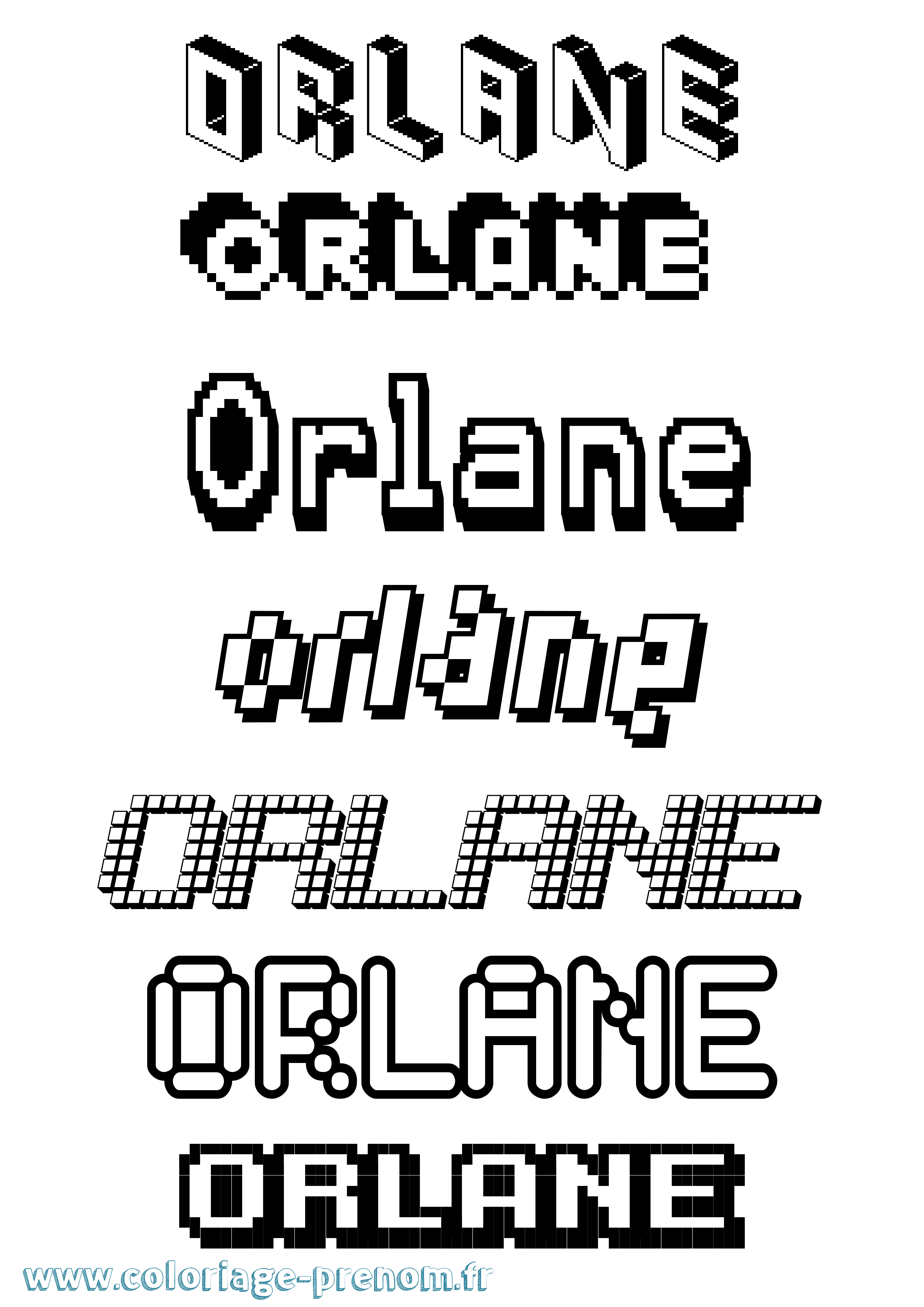 Coloriage Orlane Coloriage prénom Orlane