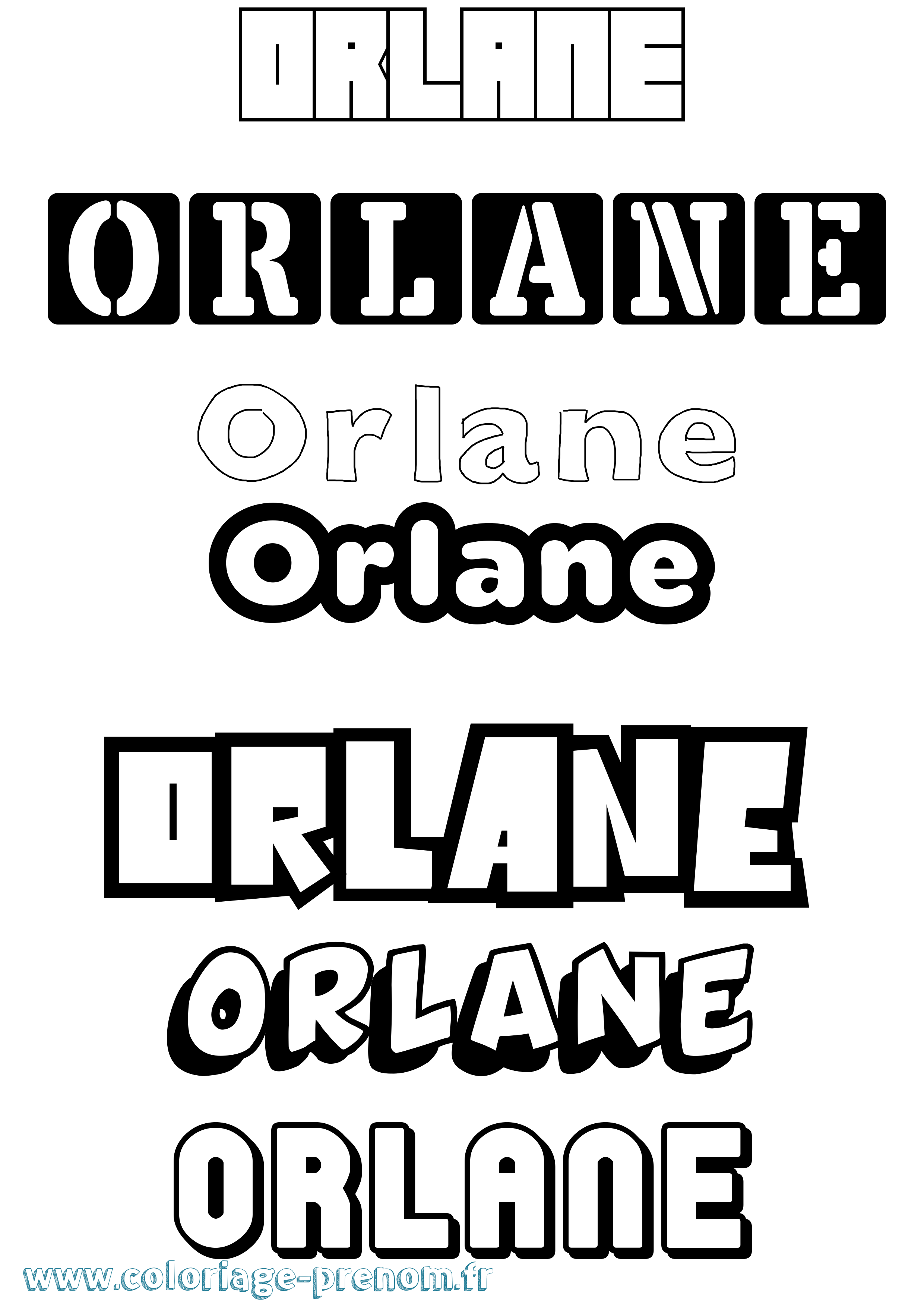 Coloriage Orlane Coloriage prénom Orlane