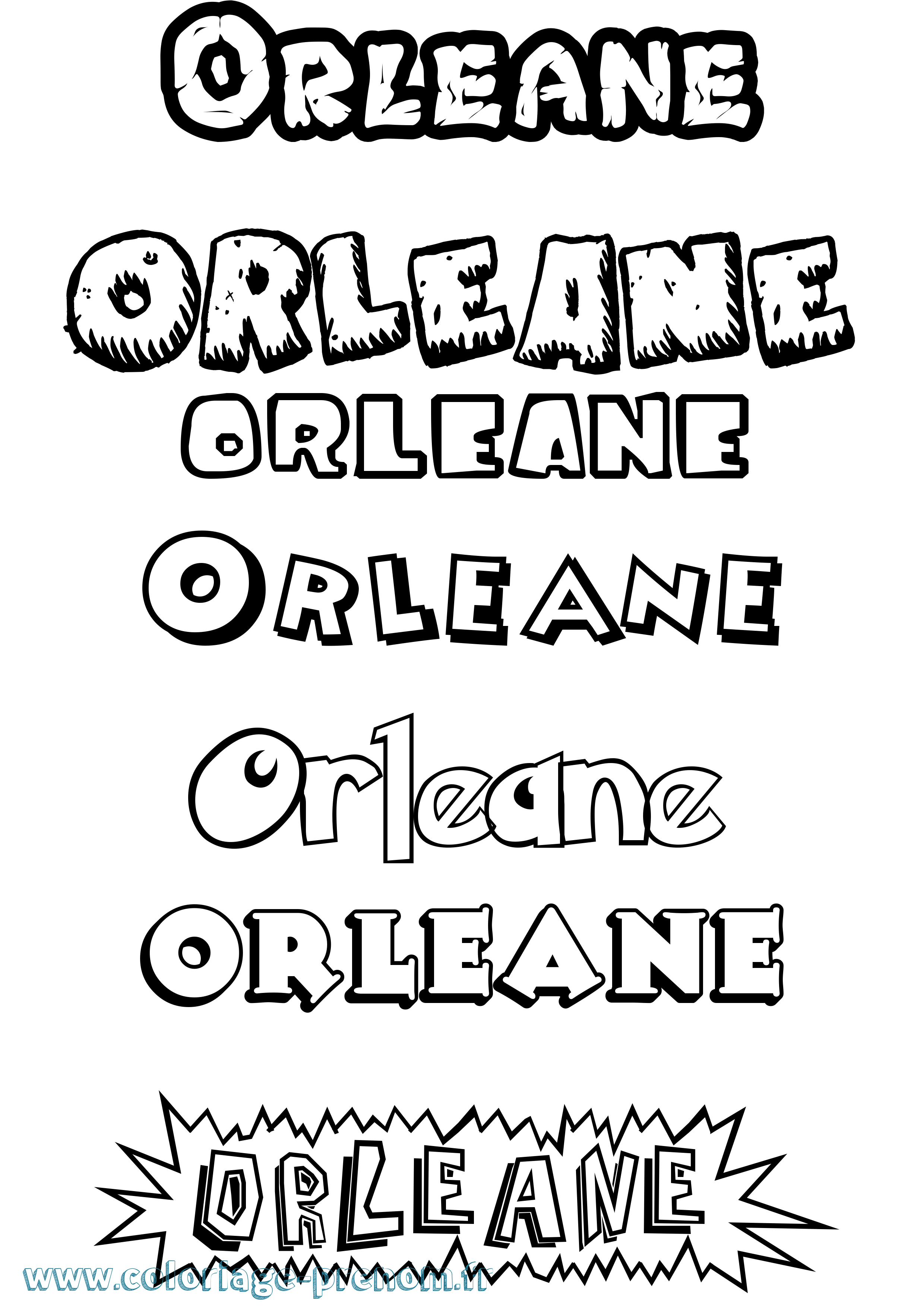 Coloriage prénom Orleane Dessin Animé