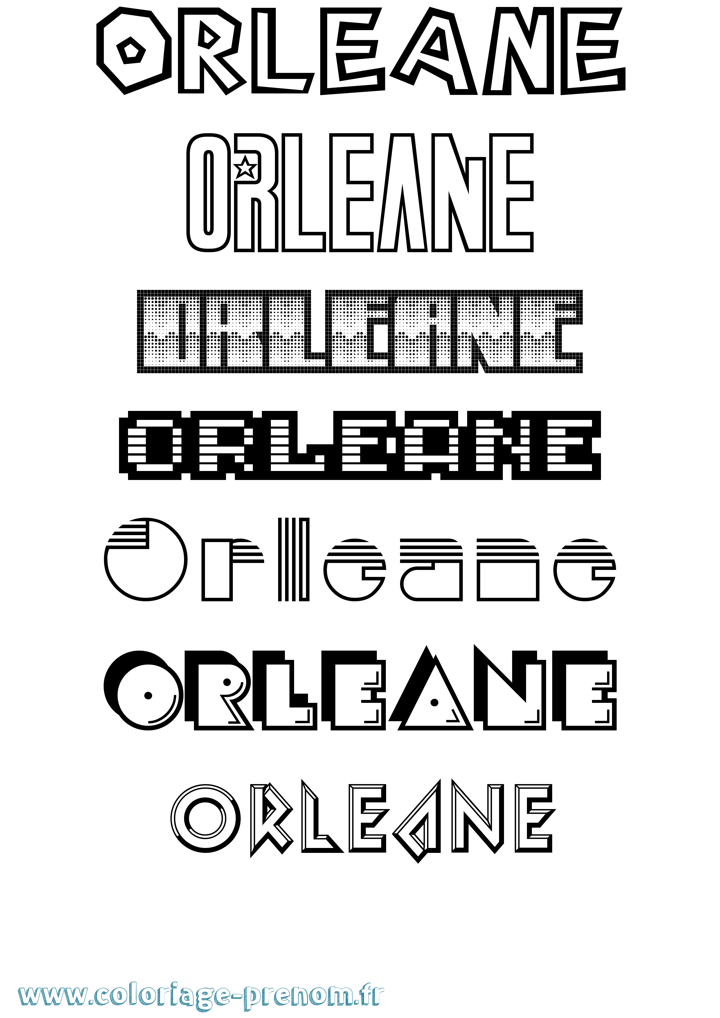 Coloriage prénom Orleane Jeux Vidéos