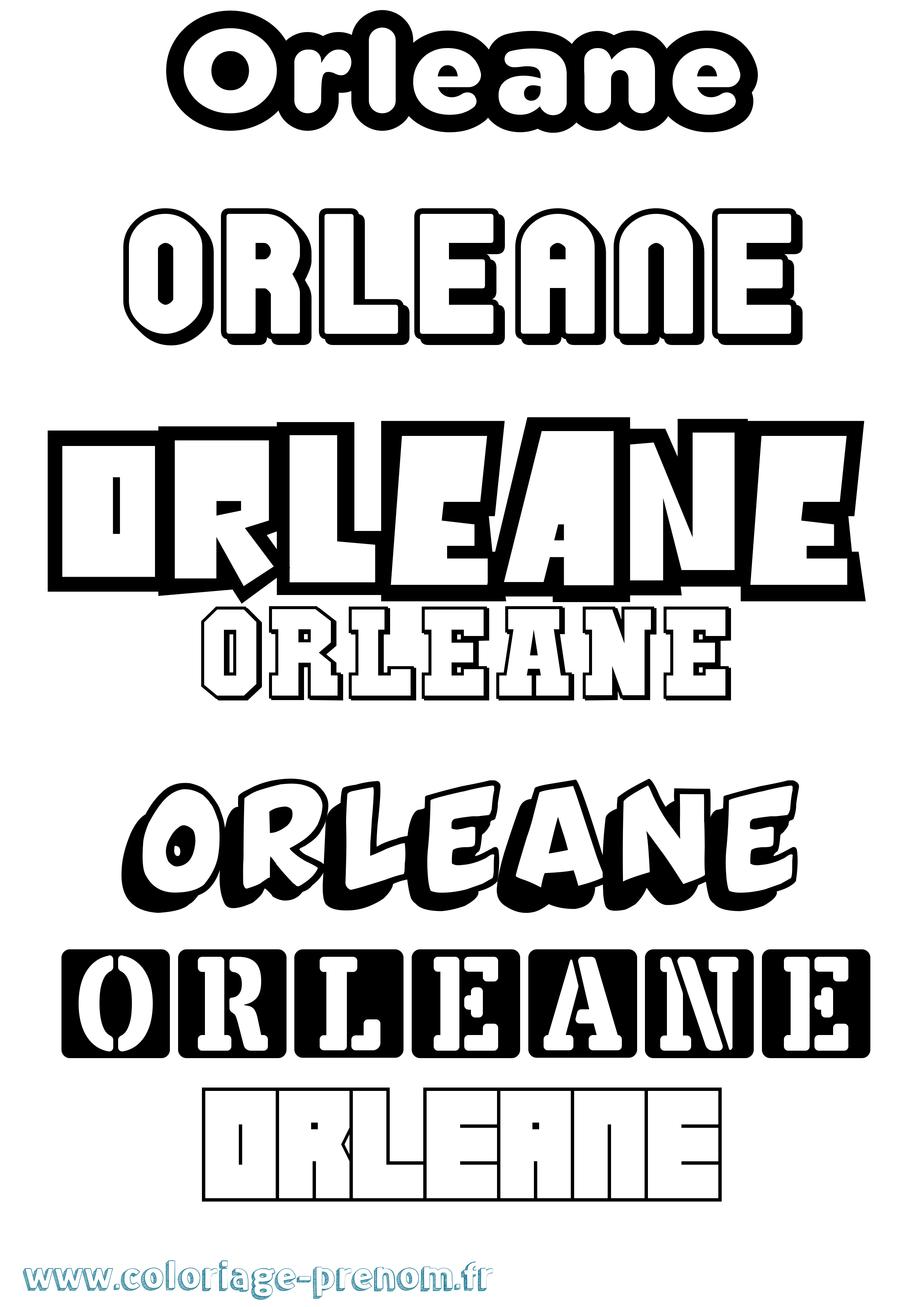 Coloriage prénom Orleane Simple
