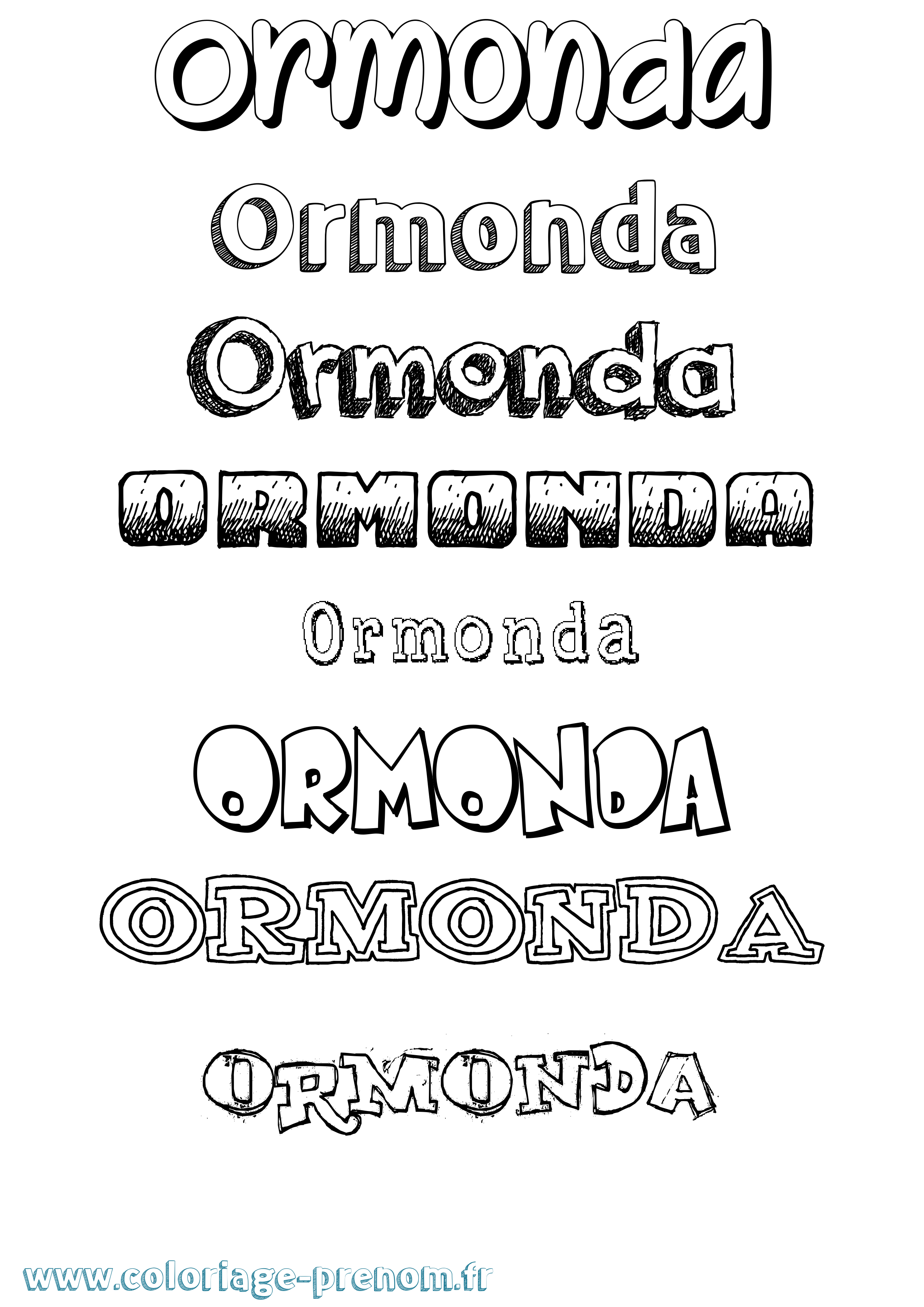 Coloriage prénom Ormonda Dessiné
