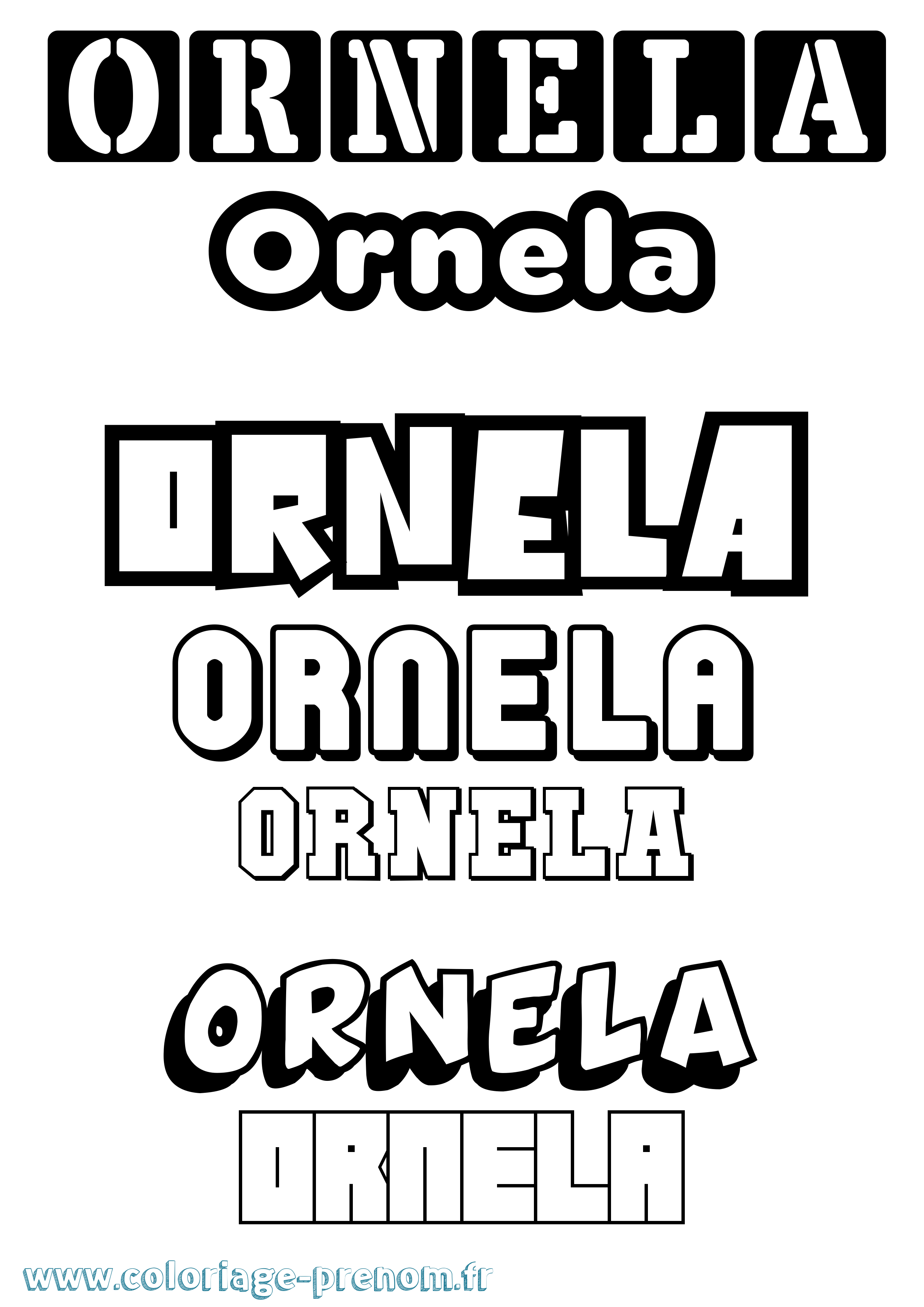 Coloriage prénom Ornela Simple