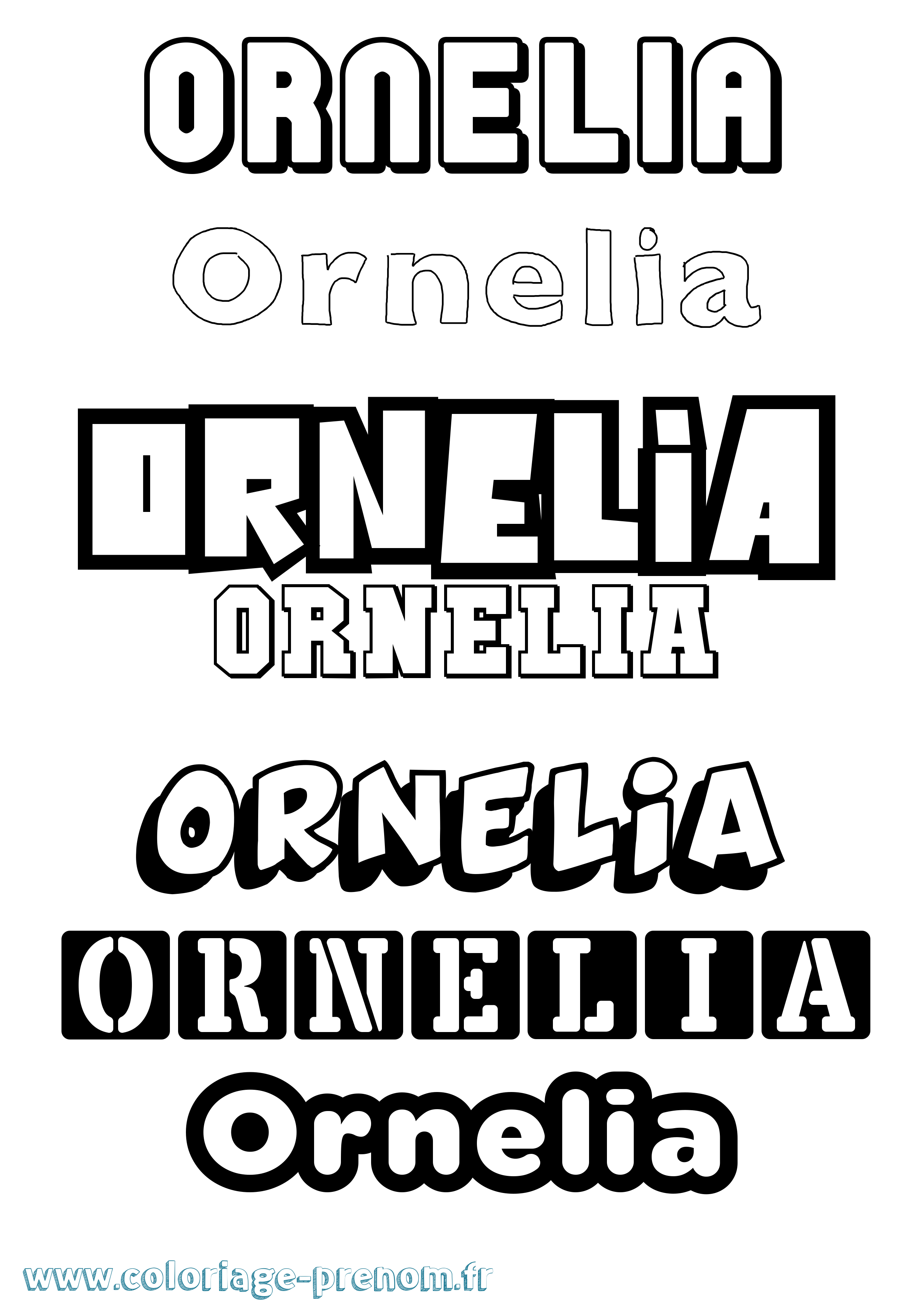 Coloriage prénom Ornelia Simple