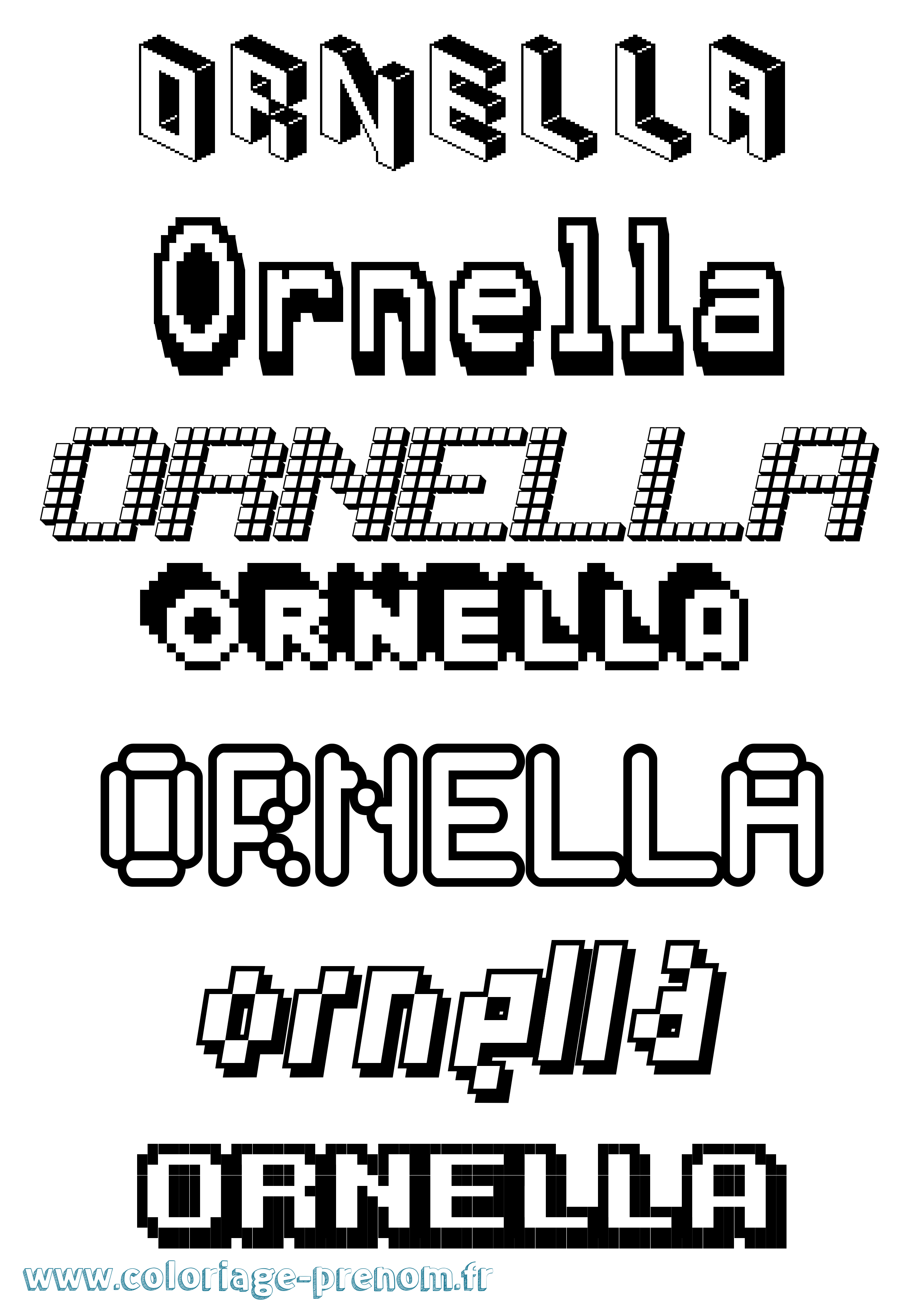 Coloriage prénom Ornella