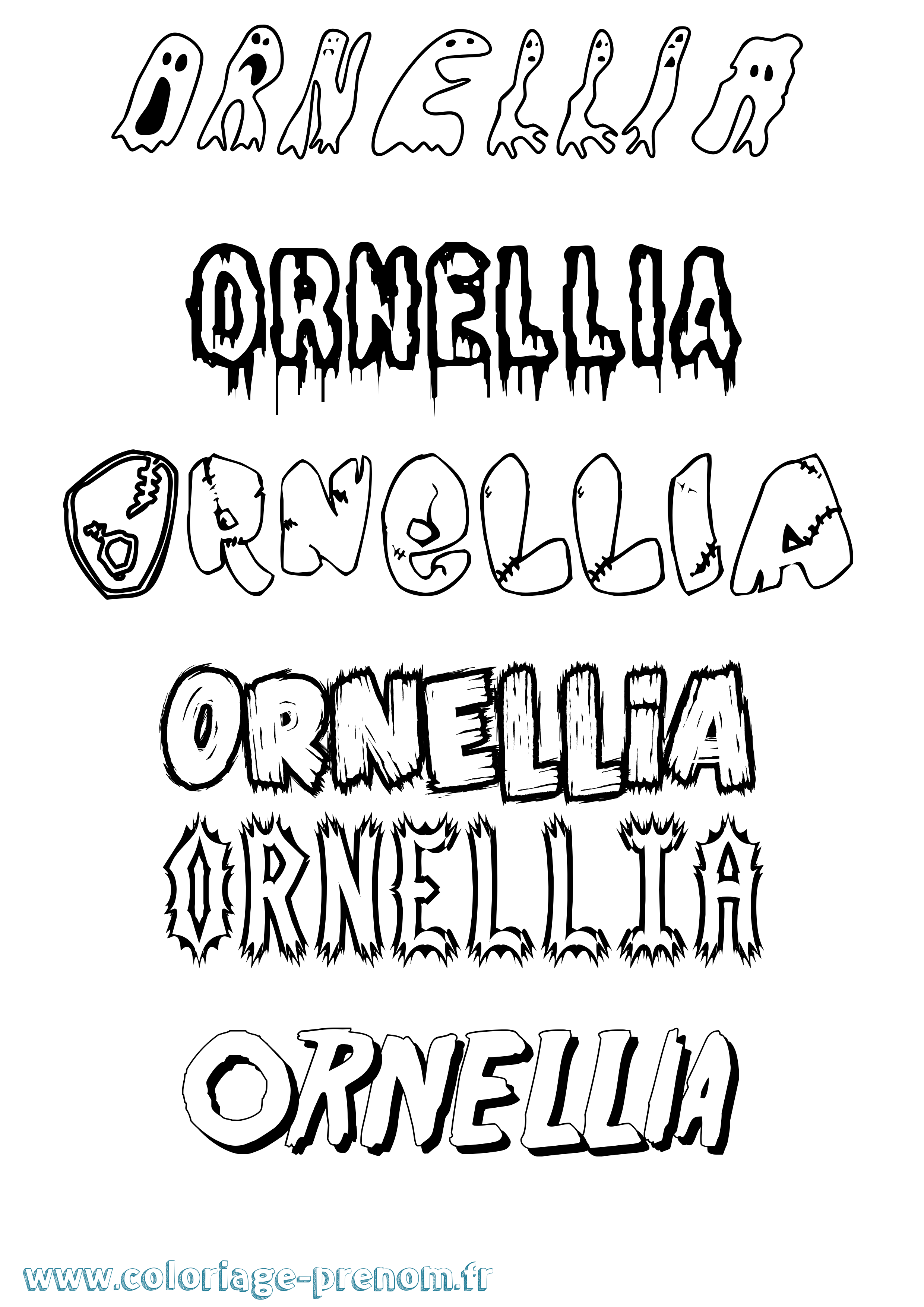 Coloriage Ornellia Frisson Coloriage prénom Ornellia Frisson