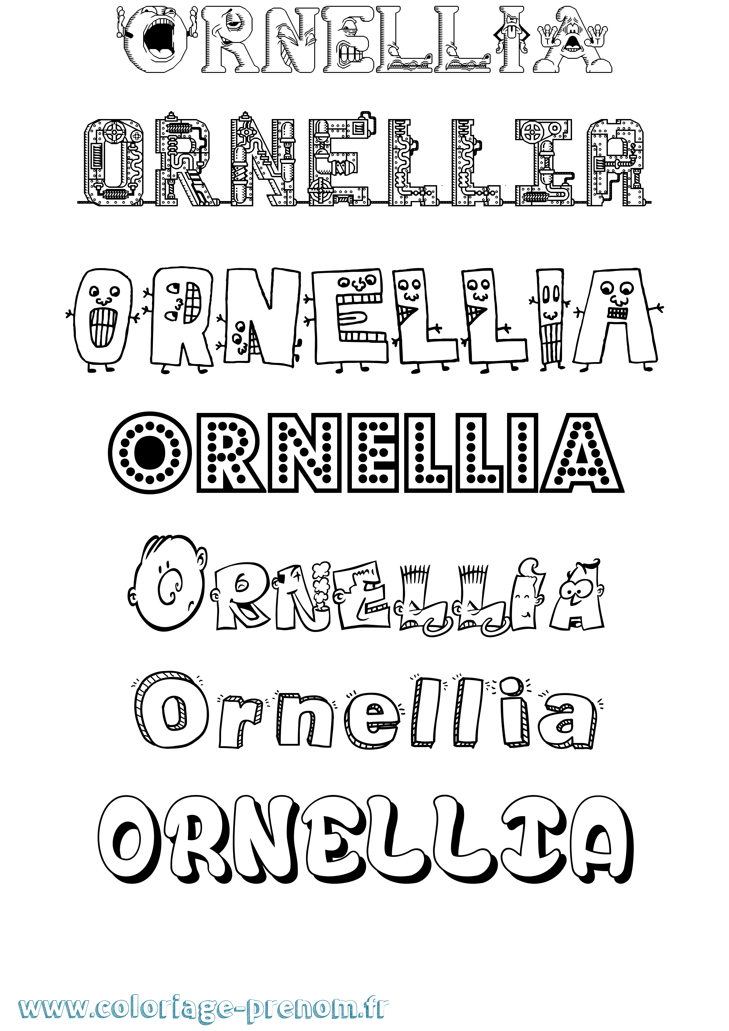 Coloriage Ornellia Fun Coloriage prénom Ornellia Fun