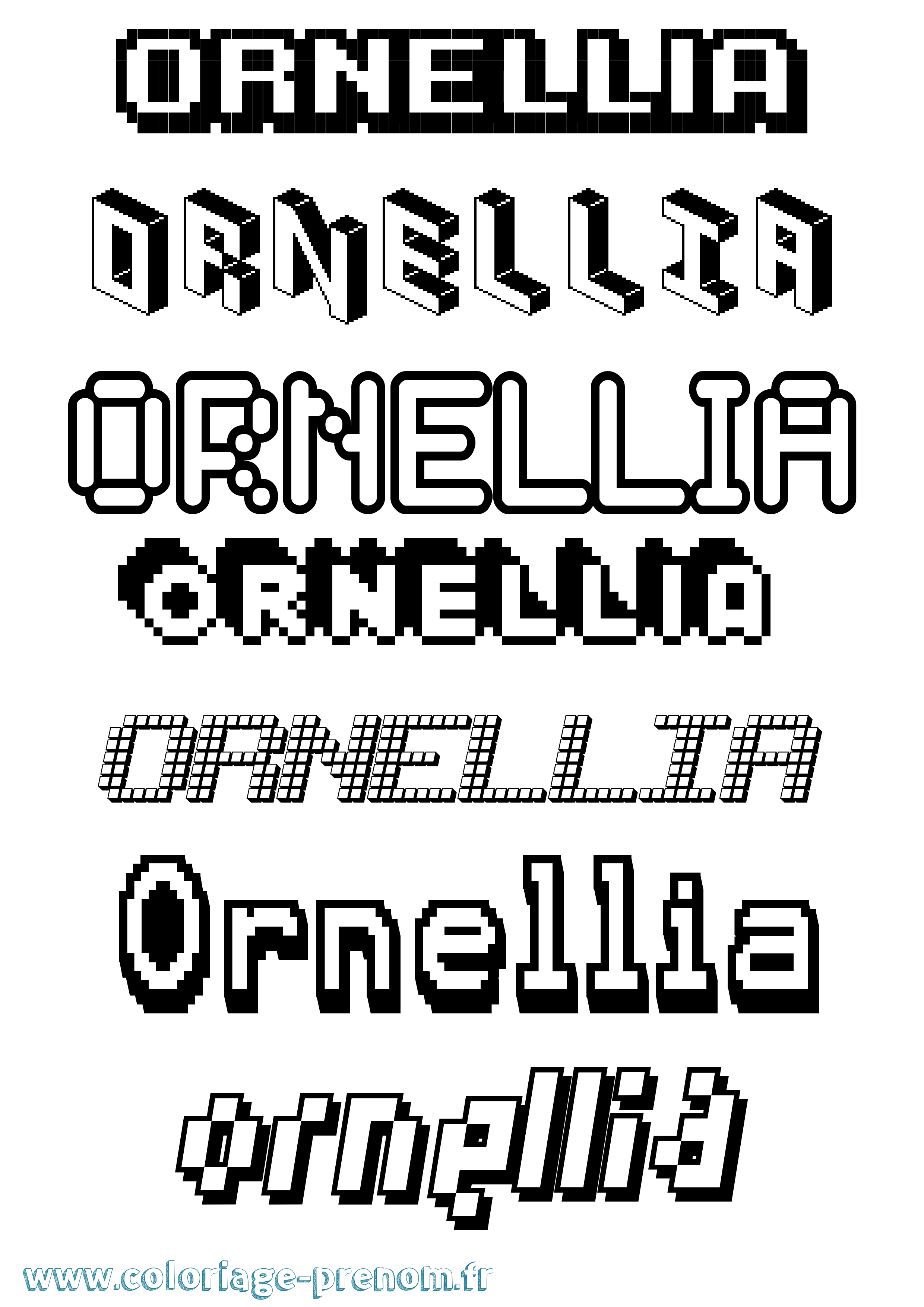 Coloriage Ornellia Pixel Coloriage prénom Ornellia Pixel