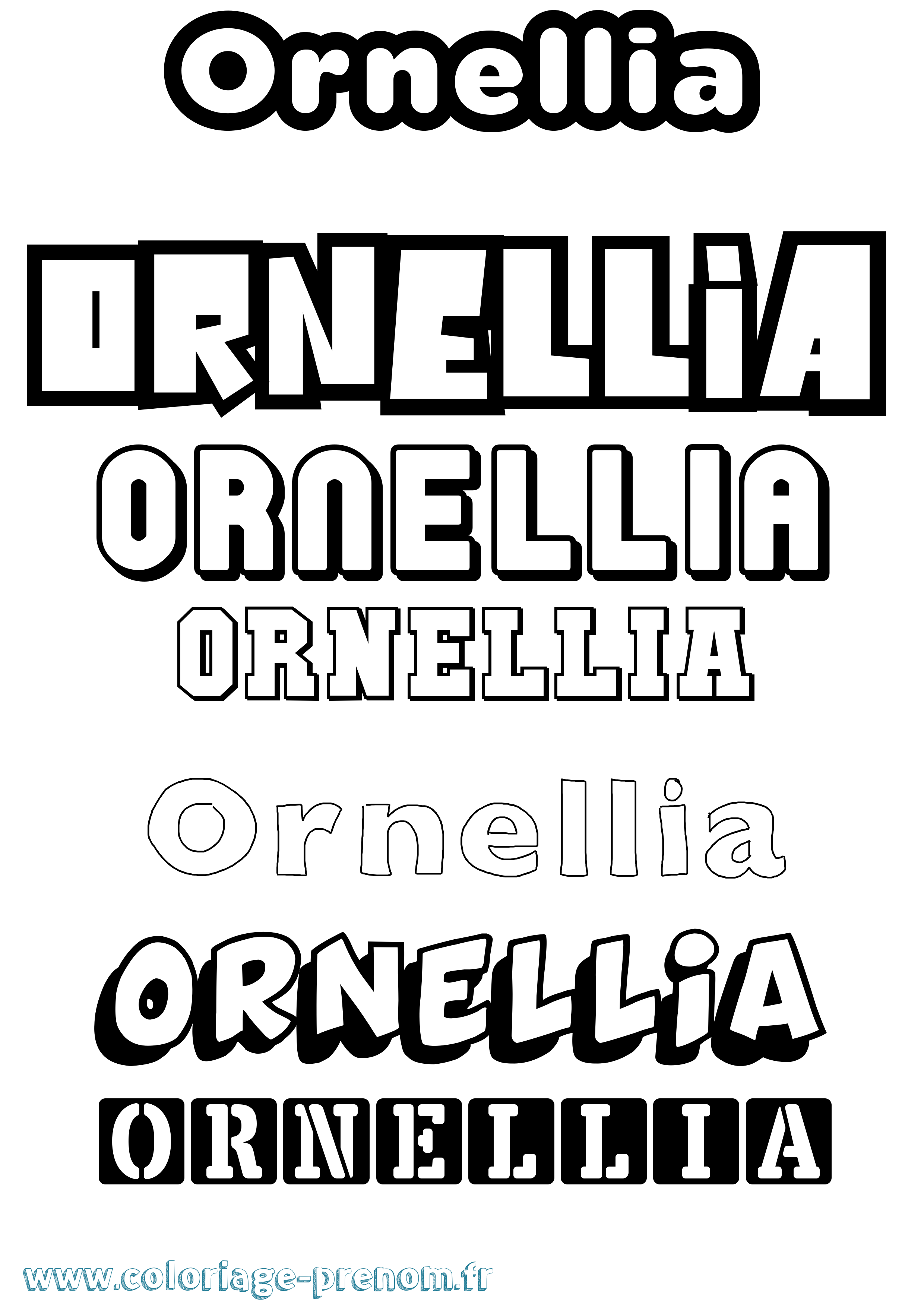 Coloriage Ornellia Simple Coloriage prénom Ornellia Simple