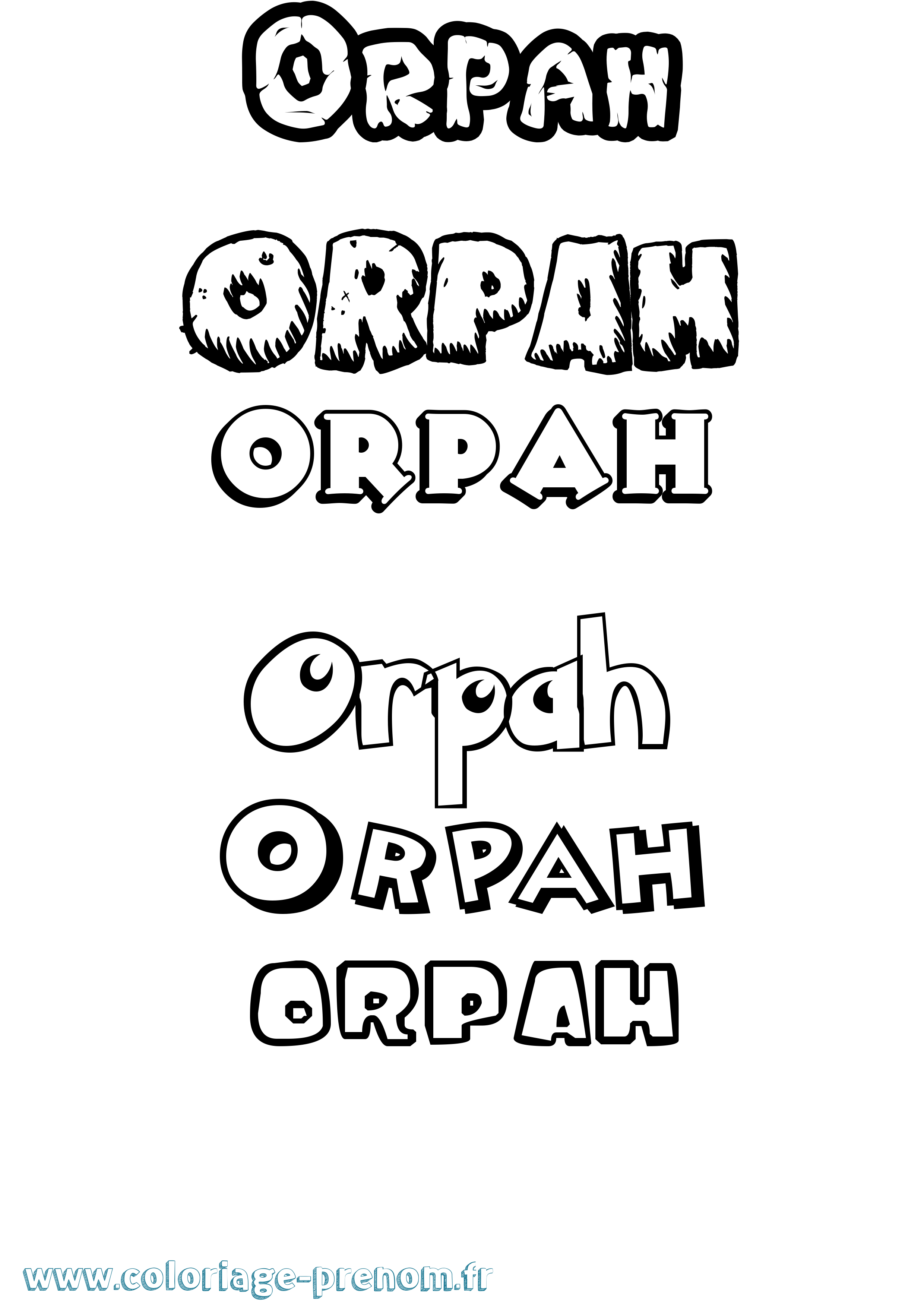 Coloriage prénom Orpah Dessin Animé