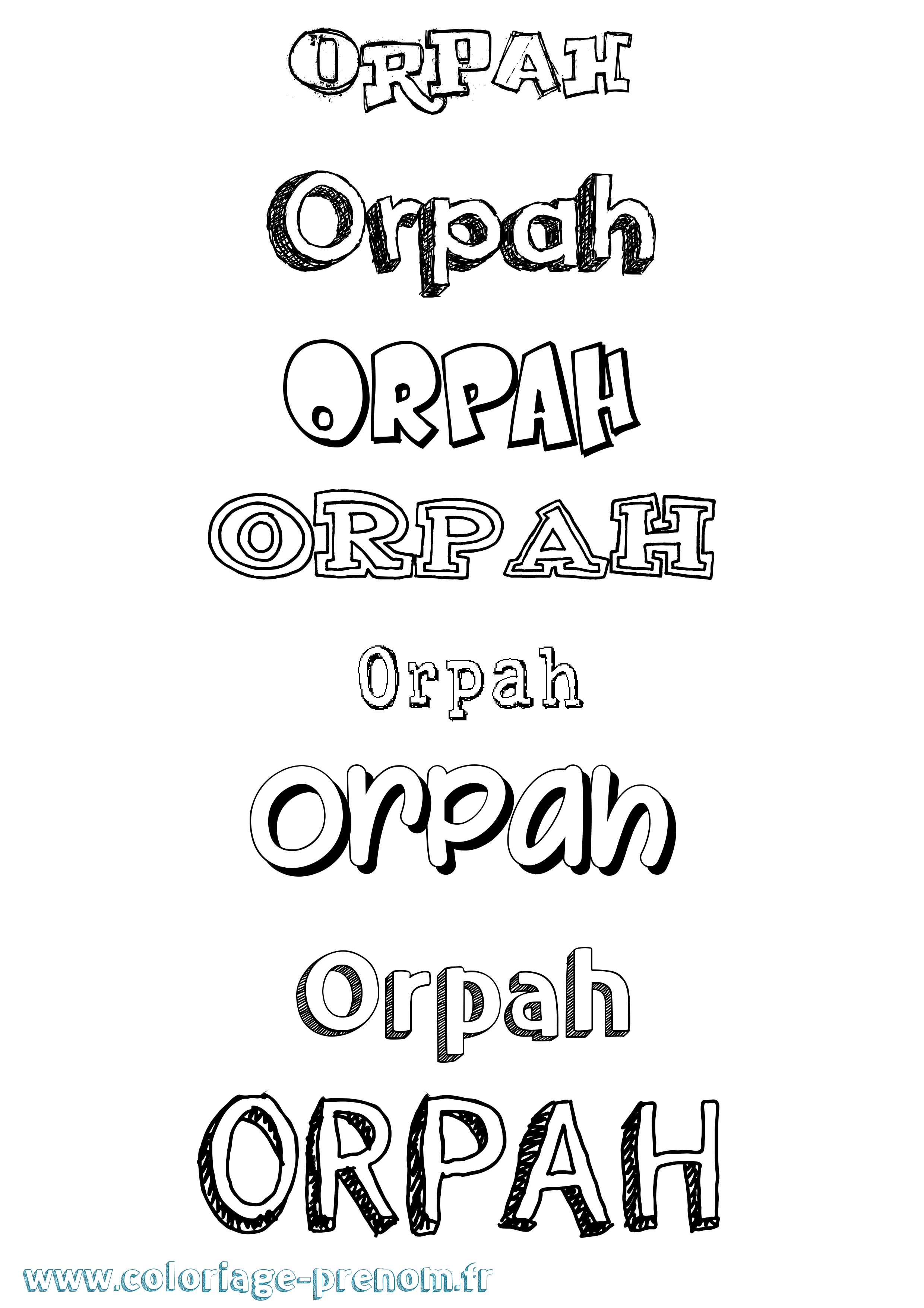 Coloriage prénom Orpah Dessiné