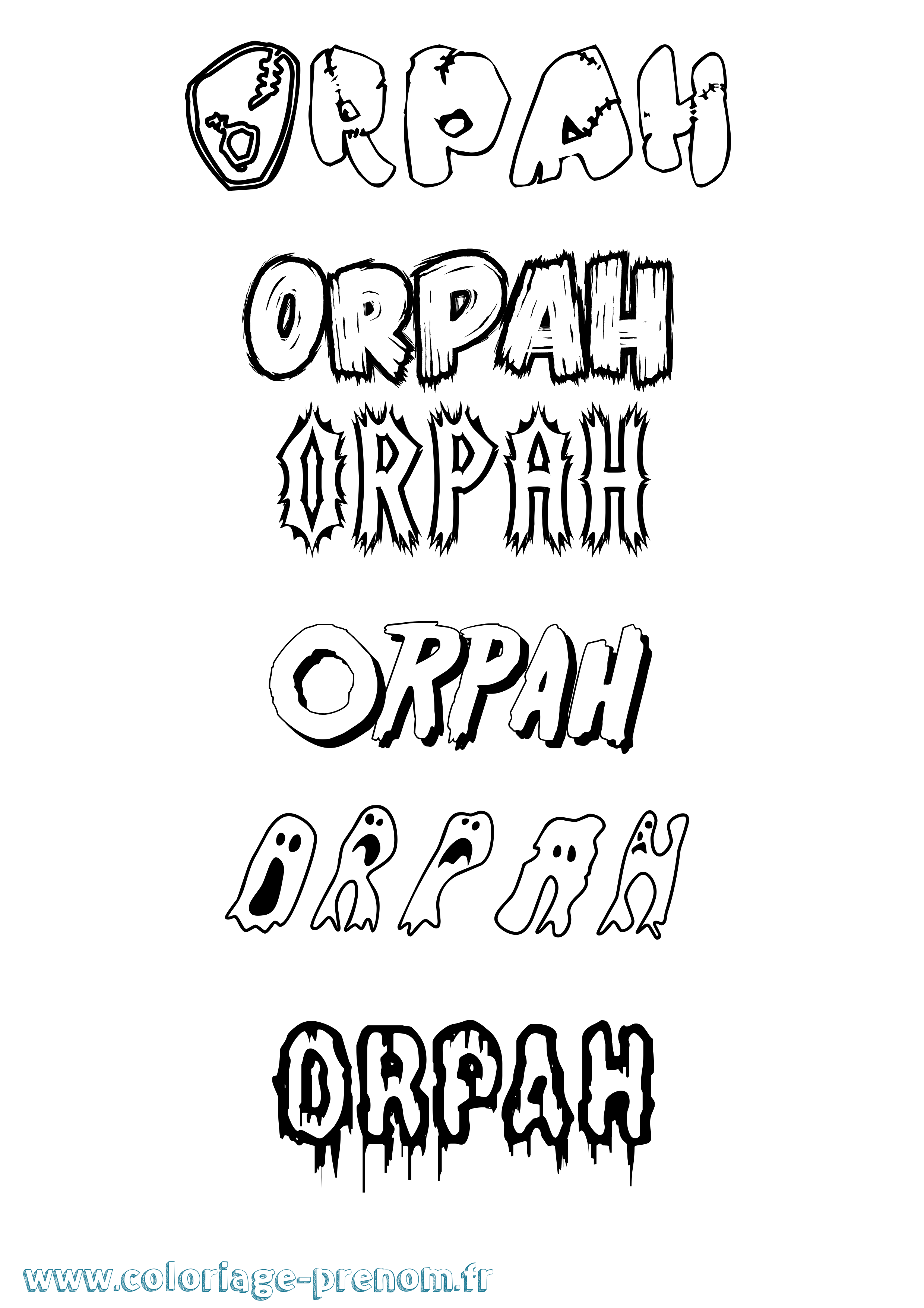 Coloriage prénom Orpah Frisson