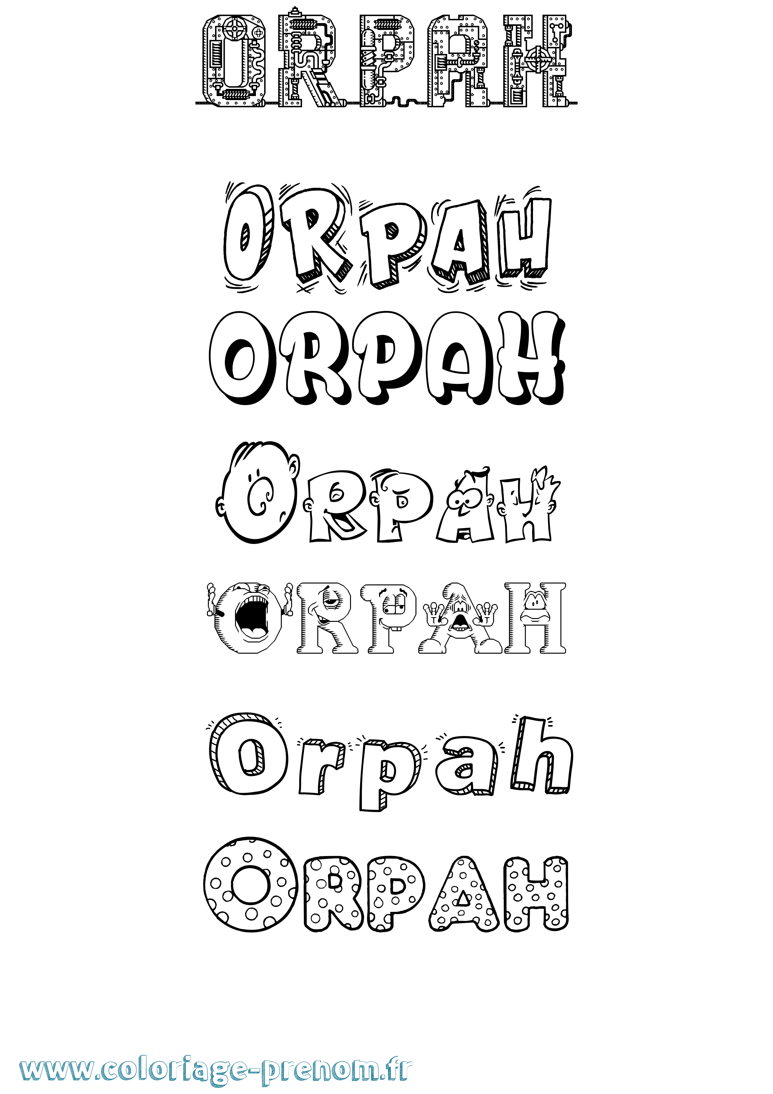 Coloriage prénom Orpah Fun