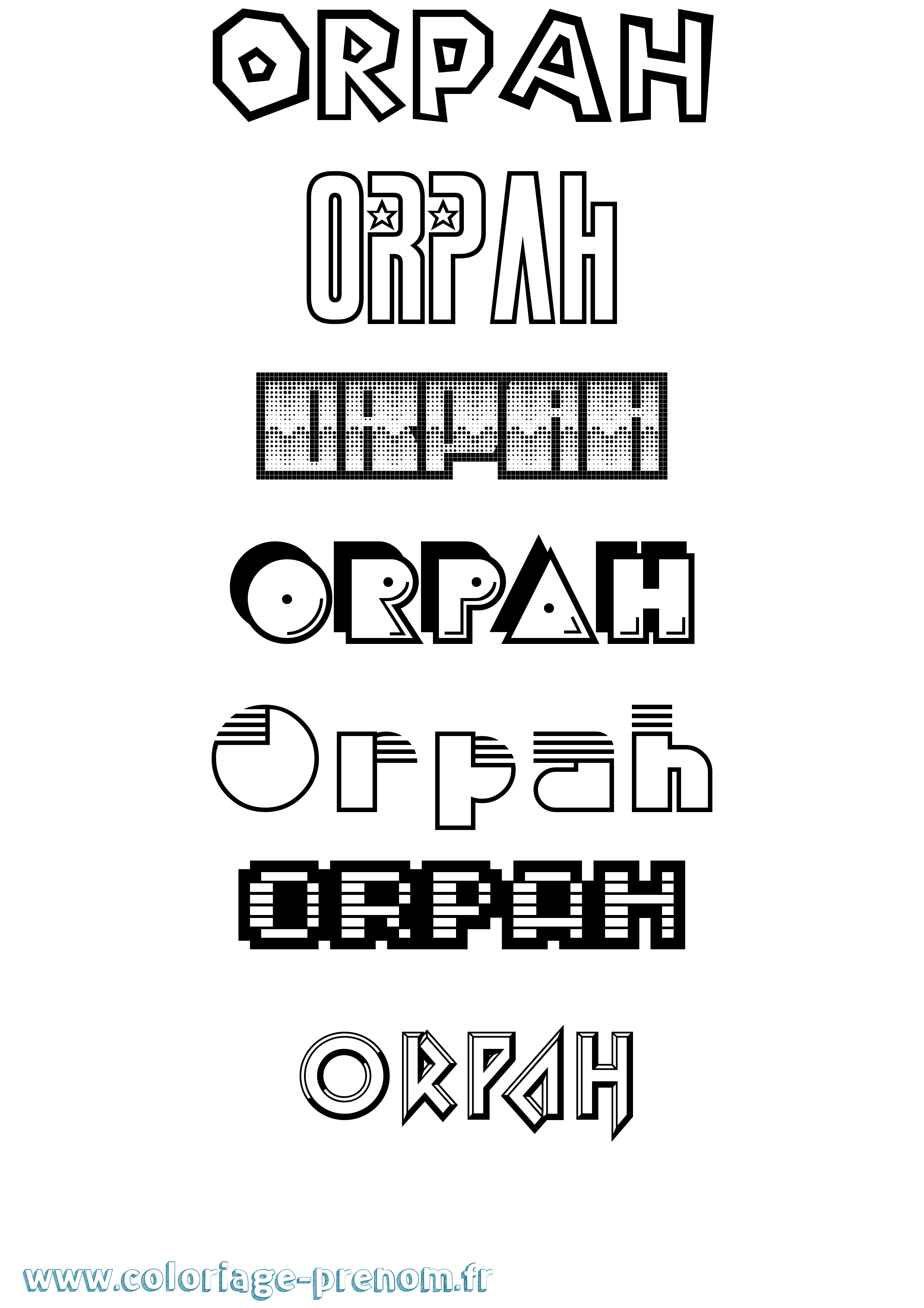 Coloriage prénom Orpah Jeux Vidéos
