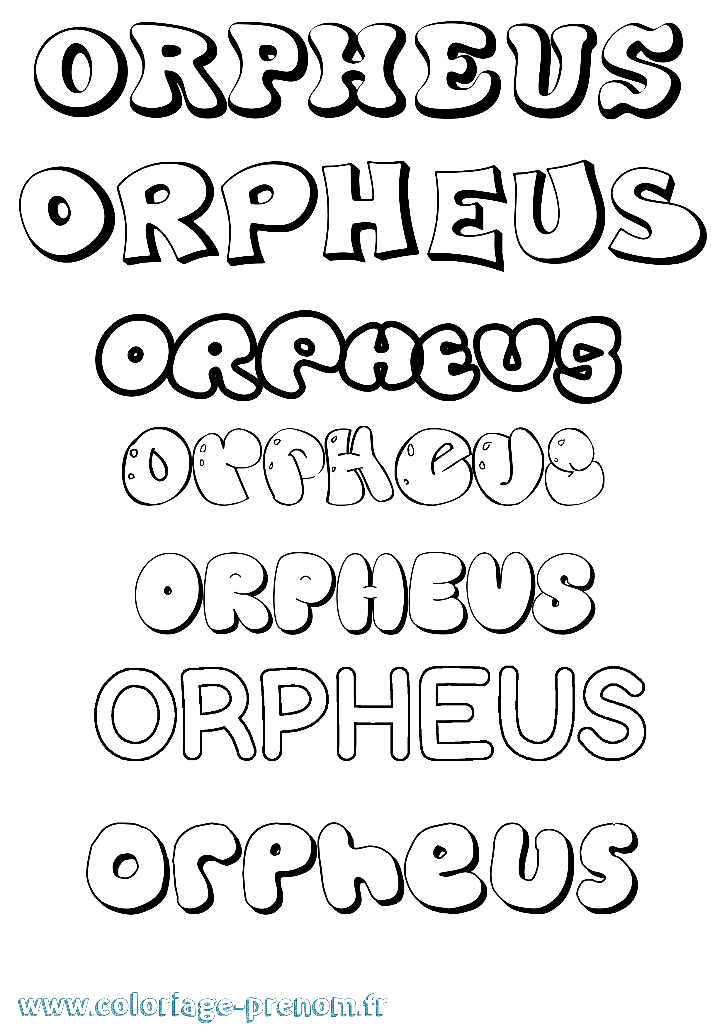 Coloriage Orpheus Bubble Coloriage prénom Orpheus Bubble