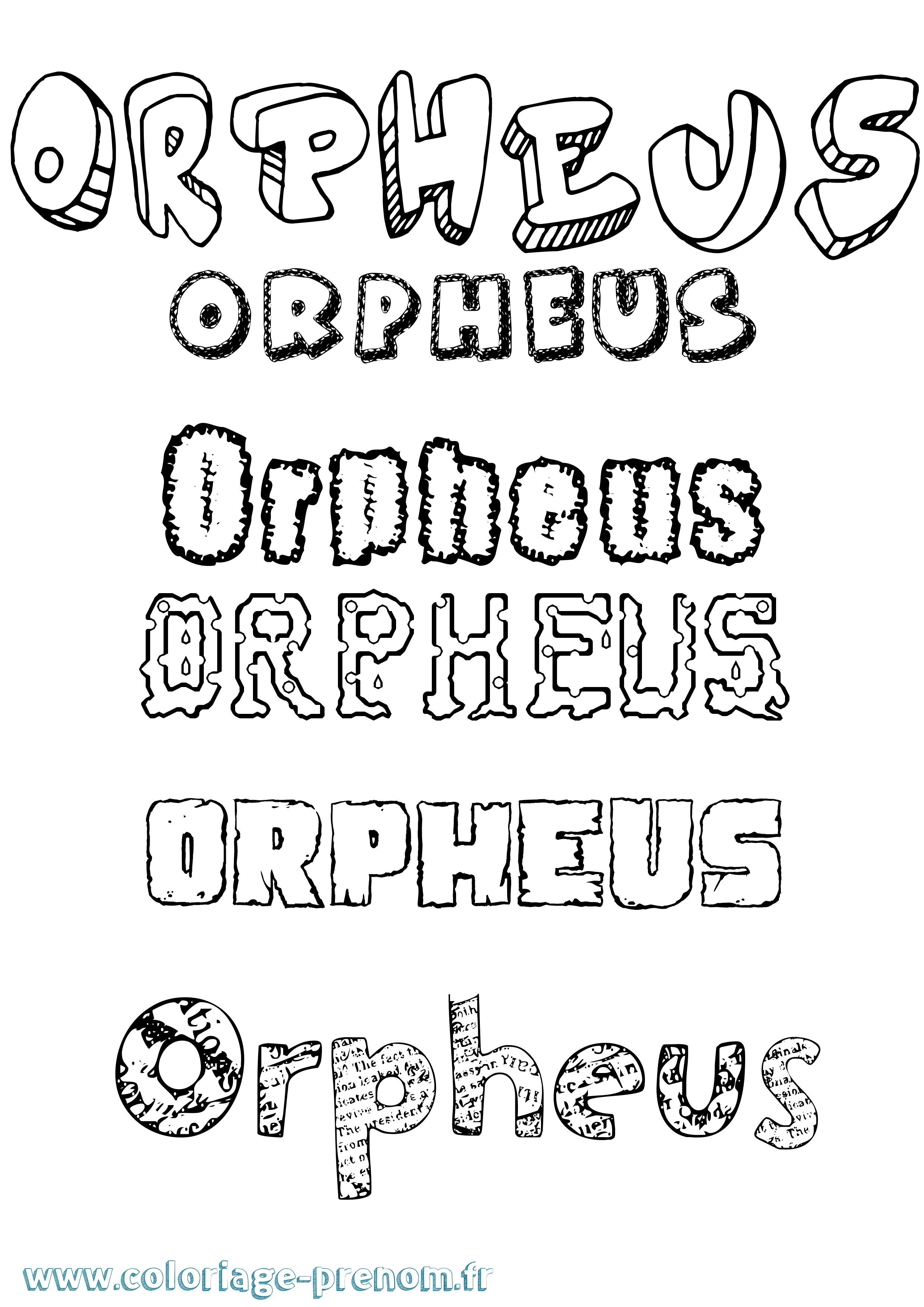 Coloriage Orpheus Destructuré Coloriage prénom Orpheus Destructuré