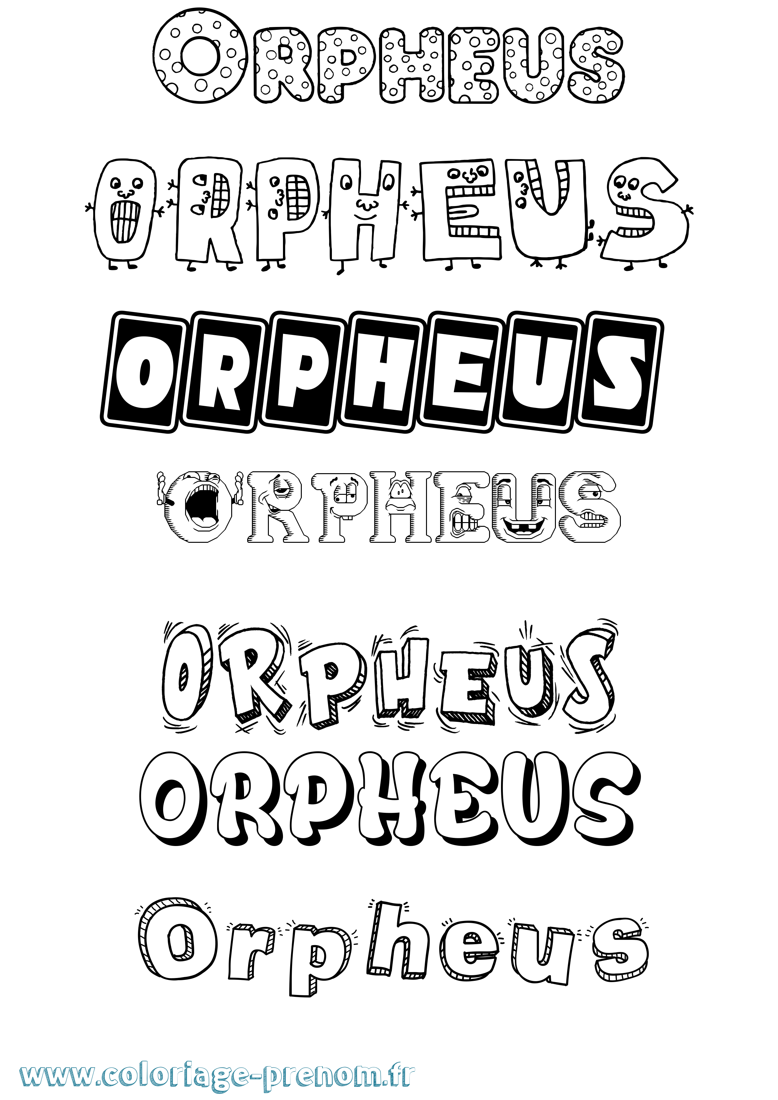 Coloriage Orpheus Fun Coloriage prénom Orpheus Fun