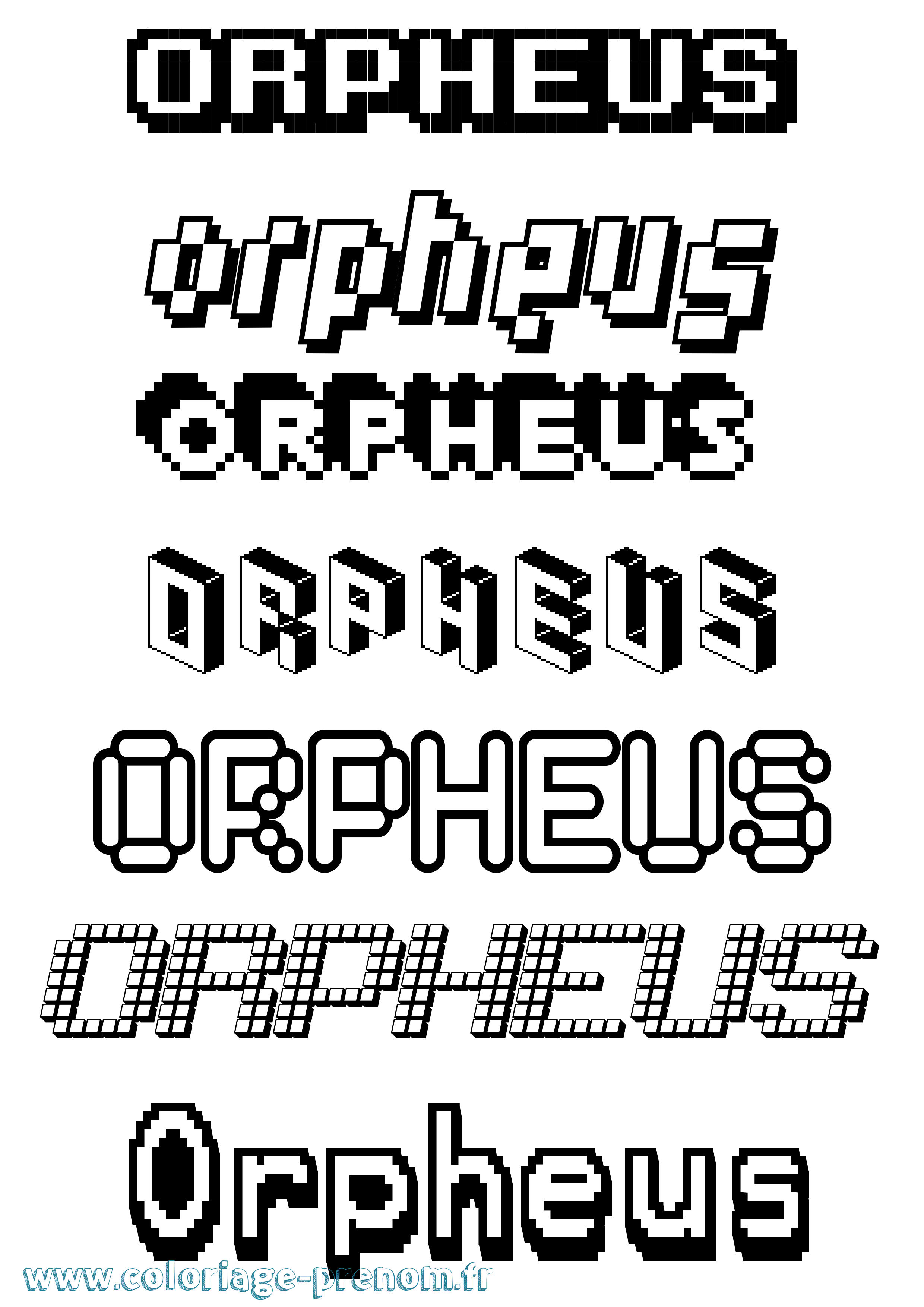 Coloriage Orpheus Pixel Coloriage prénom Orpheus Pixel