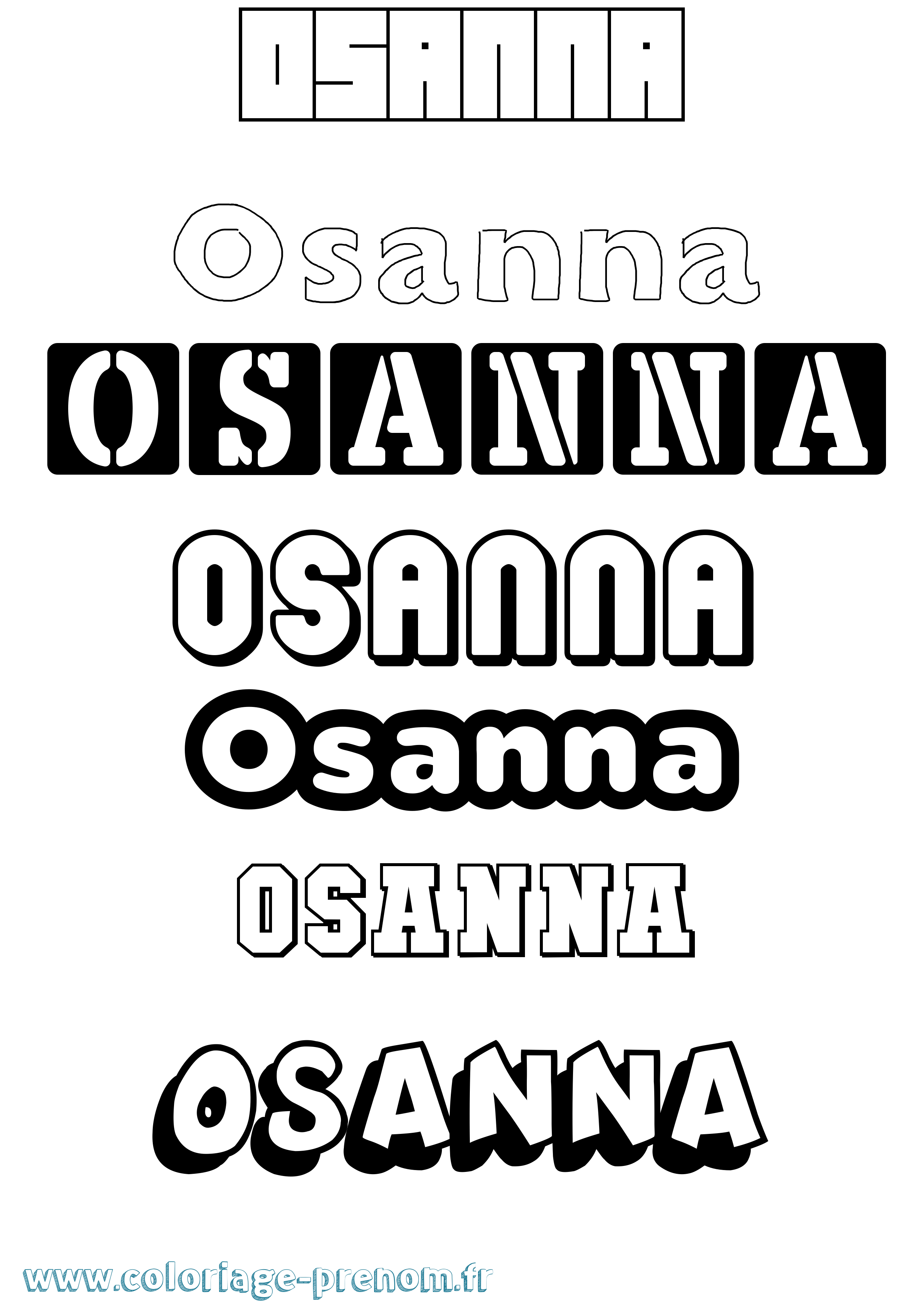 Coloriage prénom Osanna Simple
