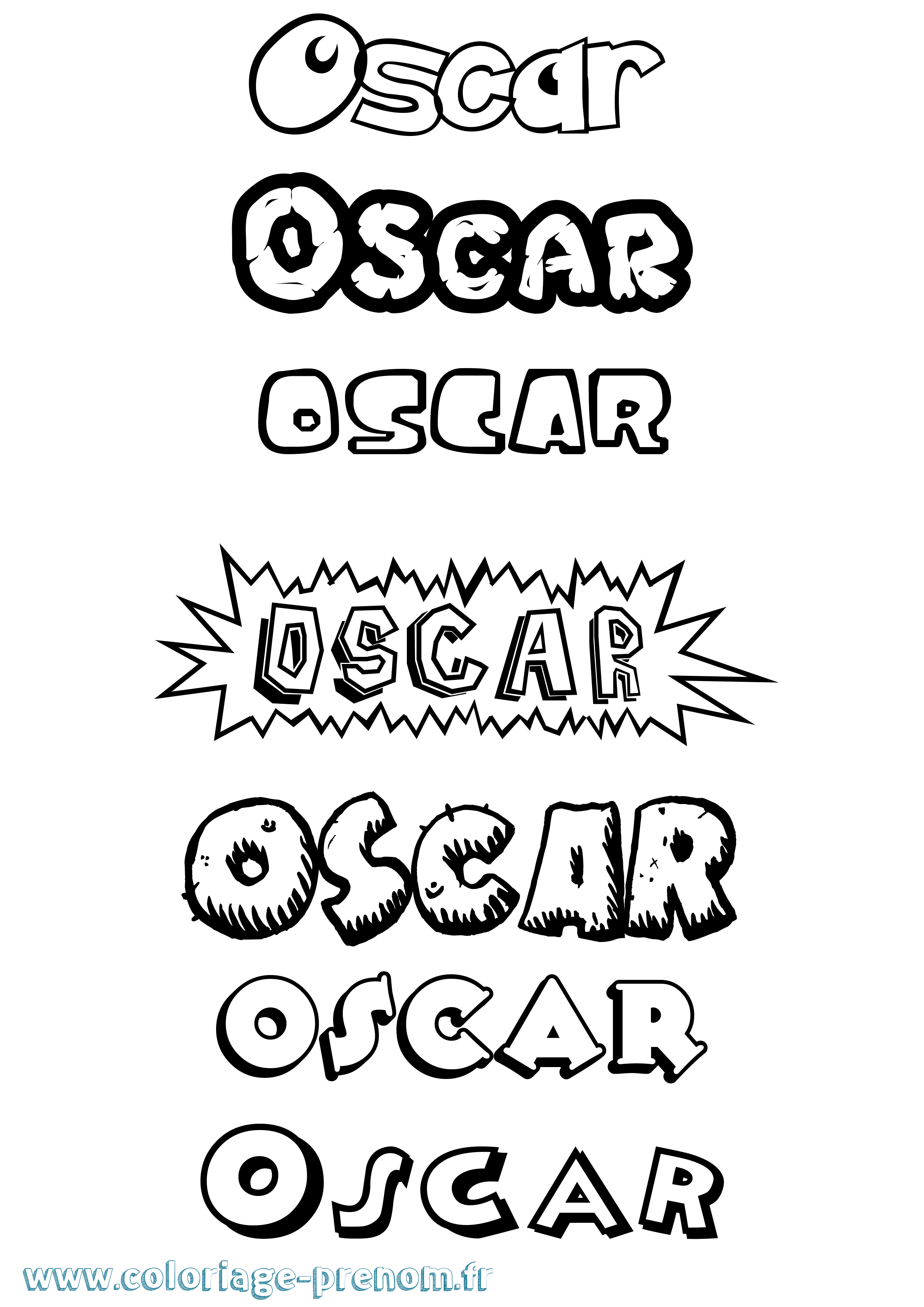 Coloriage prénom Oscar Dessin Animé