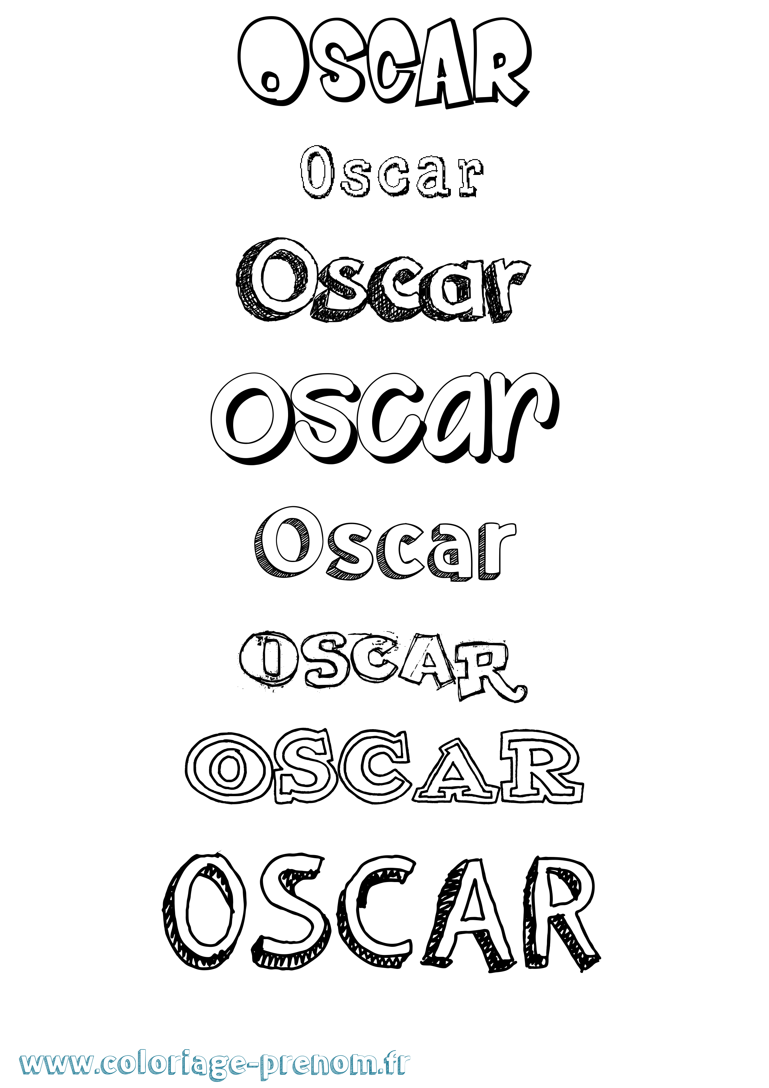 Coloriage prénom Oscar Dessiné