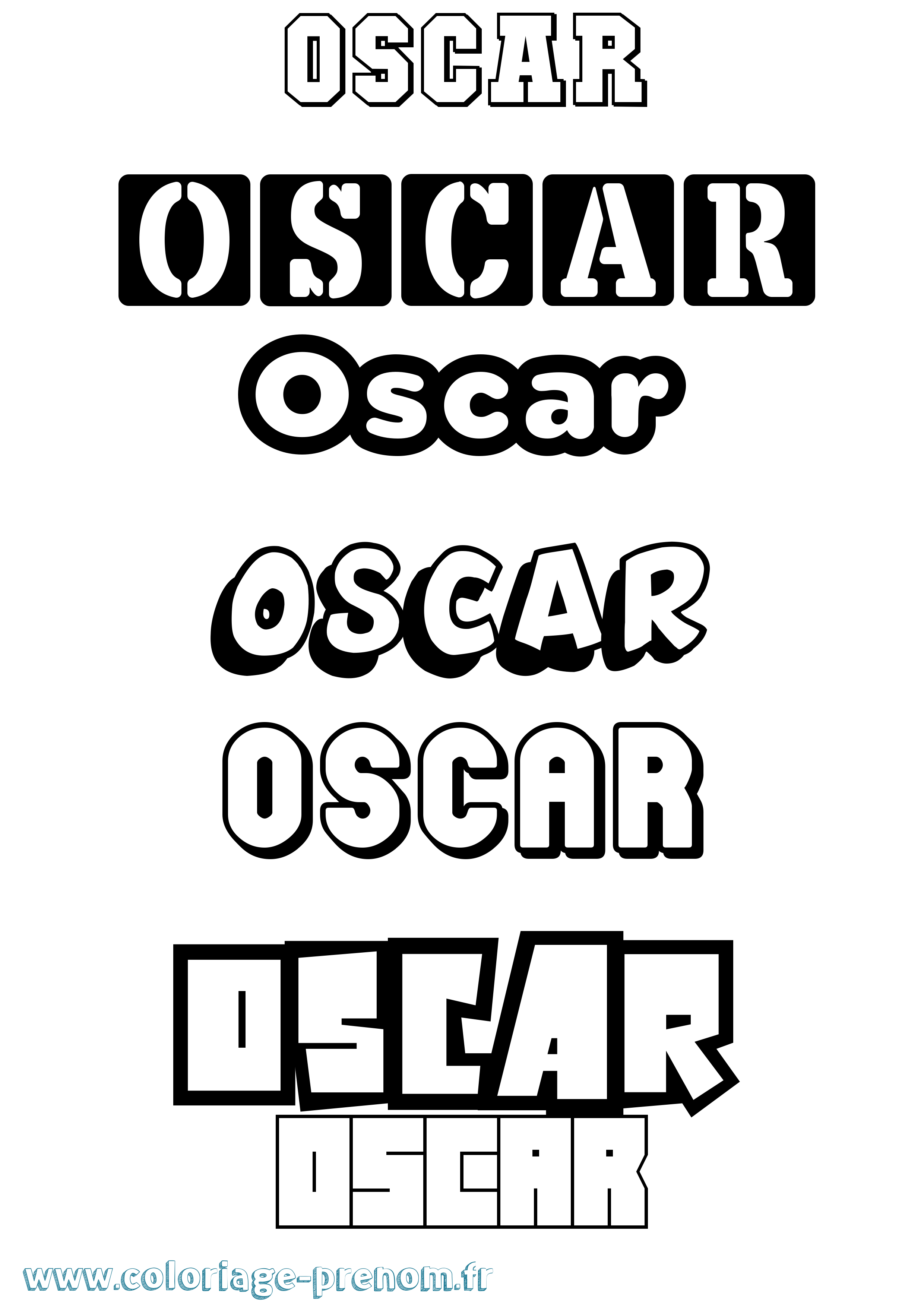 Coloriage prénom Oscar Simple